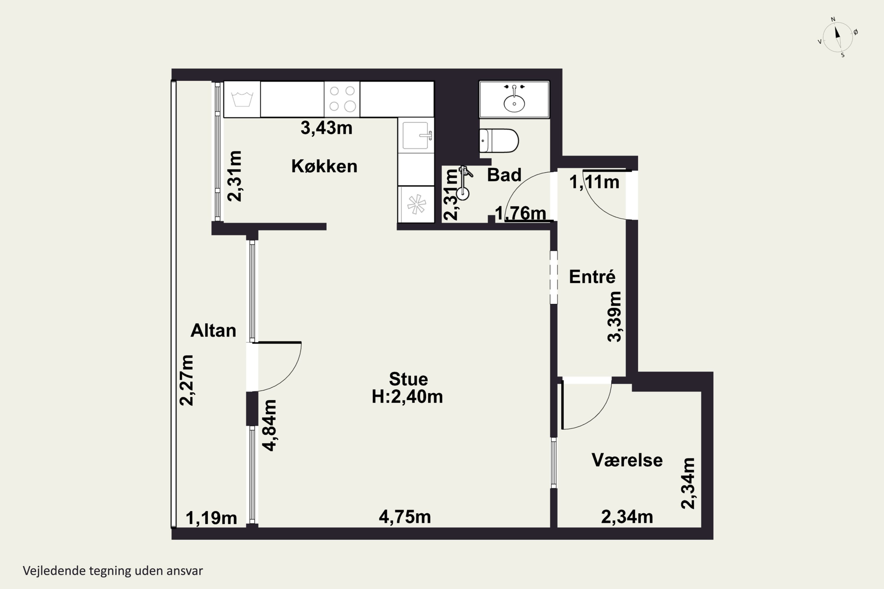 Plantegninger billede af Parkvej 30, 3. tv., 4700 Næstved