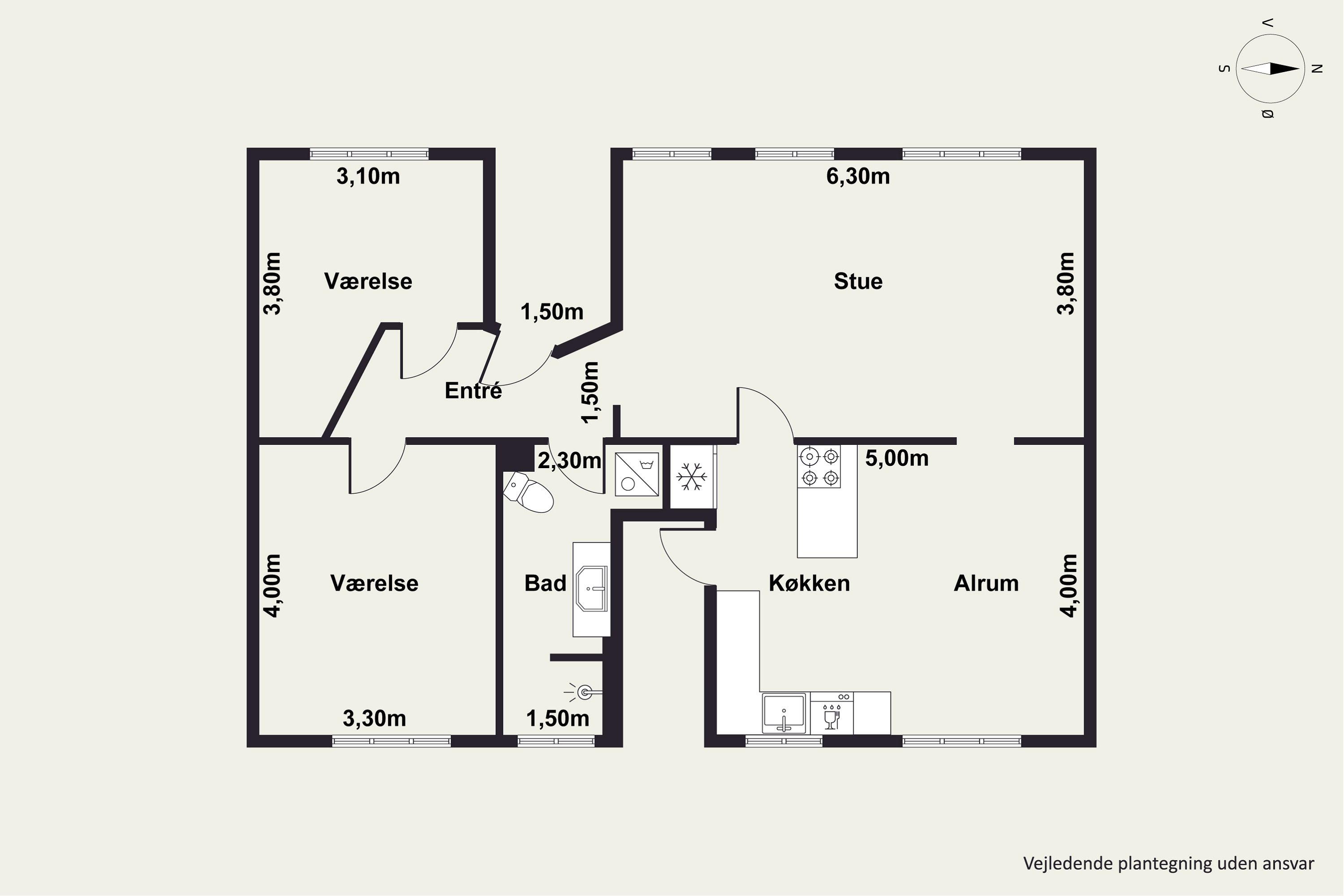 Plantegninger billede af Egholmsgade 4, 2., 9000 Aalborg