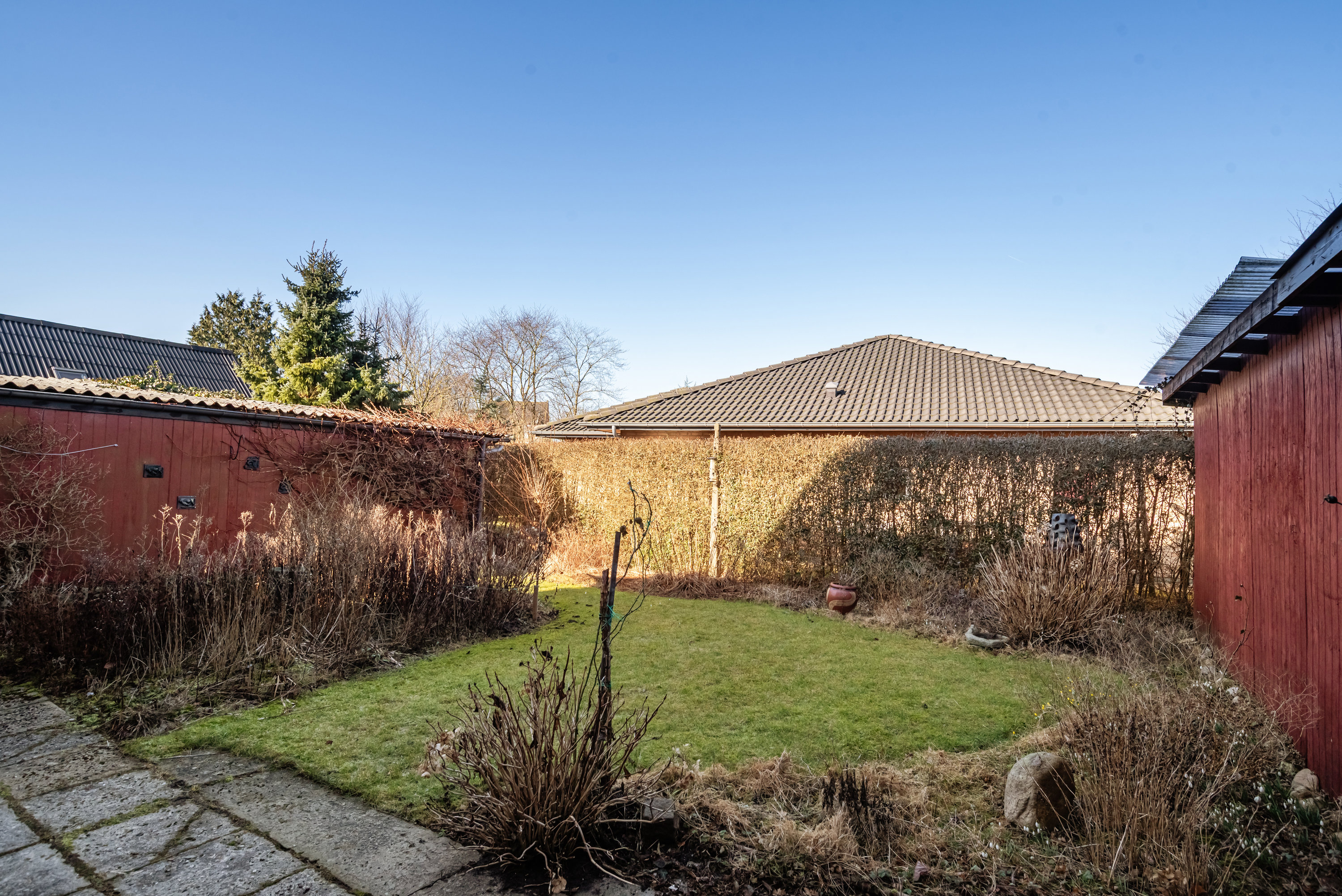 Fremhævet baghave billede i fuldskærmstilstand. Billede af Skivevej 19A, 7500 Holstebro