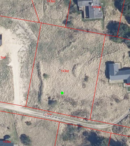 Fremhævet matrikelkort billede i fuldskærmstilstand. Billede af Tjørnevej 3, Tornby, 9850 Hirtshals