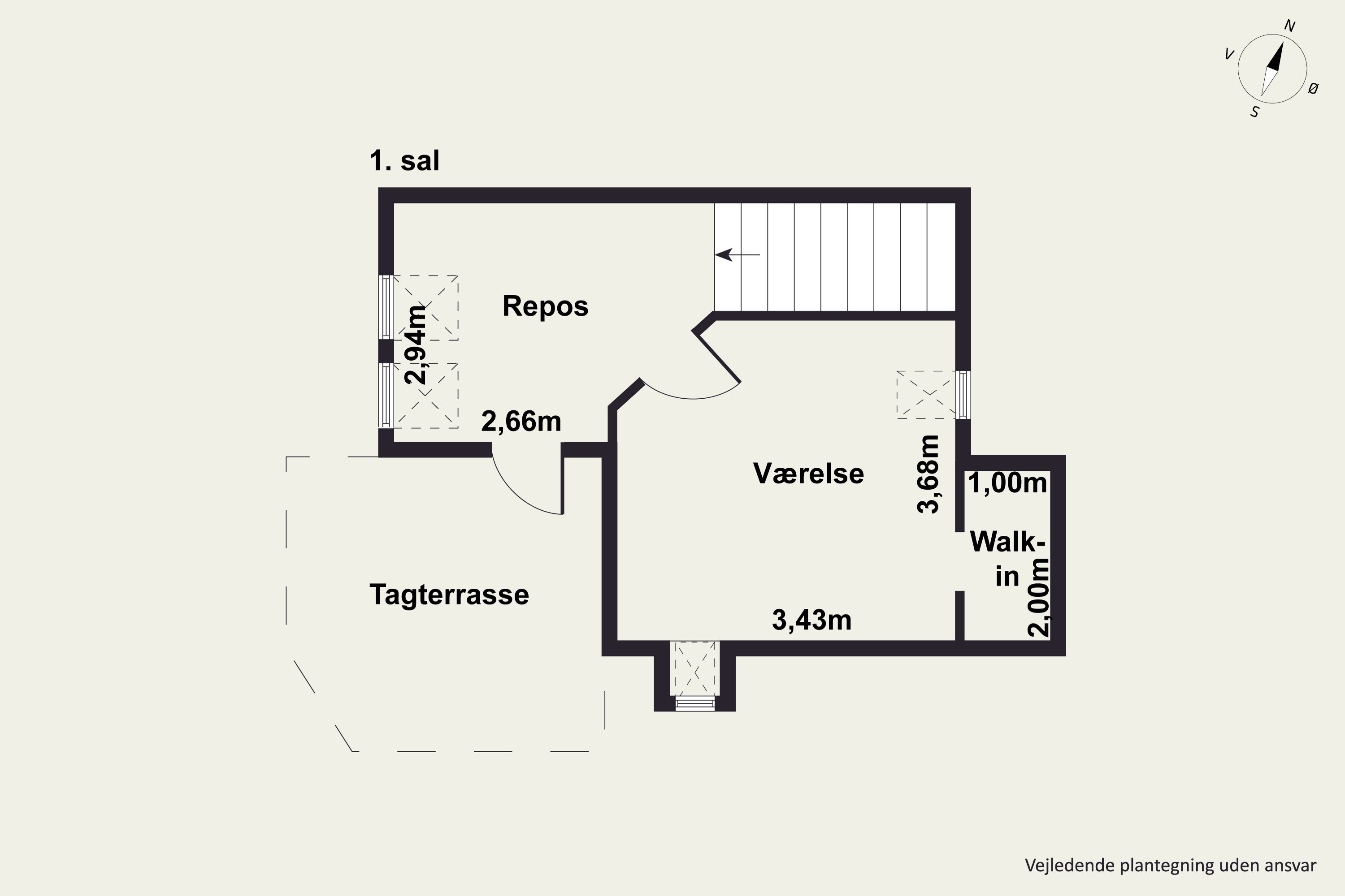 Plantegninger billede af Skt. Pauls Gade 36, 2. tv., 8000 Aarhus C