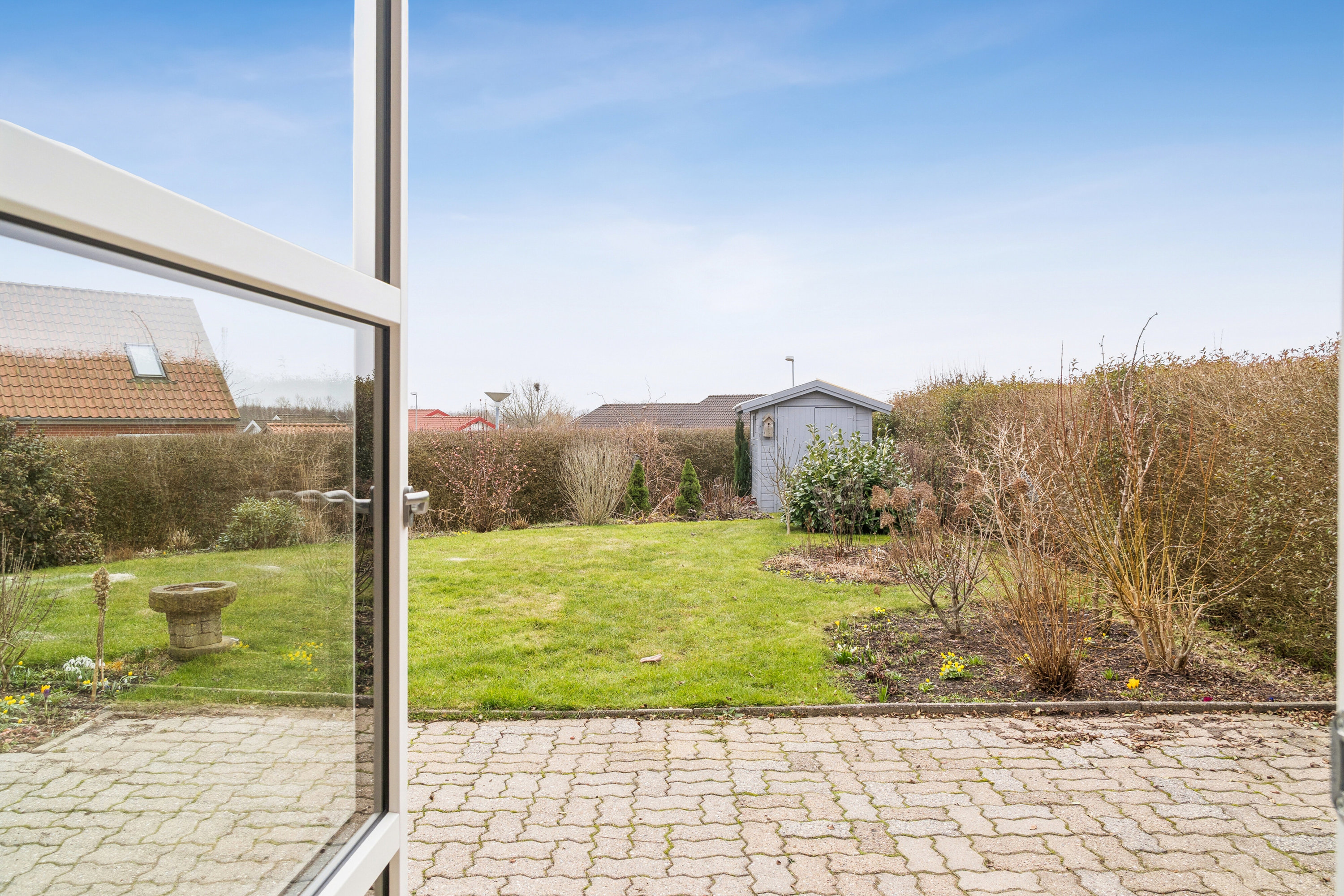 Fremhævet terrasse billede i fuldskærmstilstand. Billede af Trankær Vænge 80, 8310 Tranbjerg J