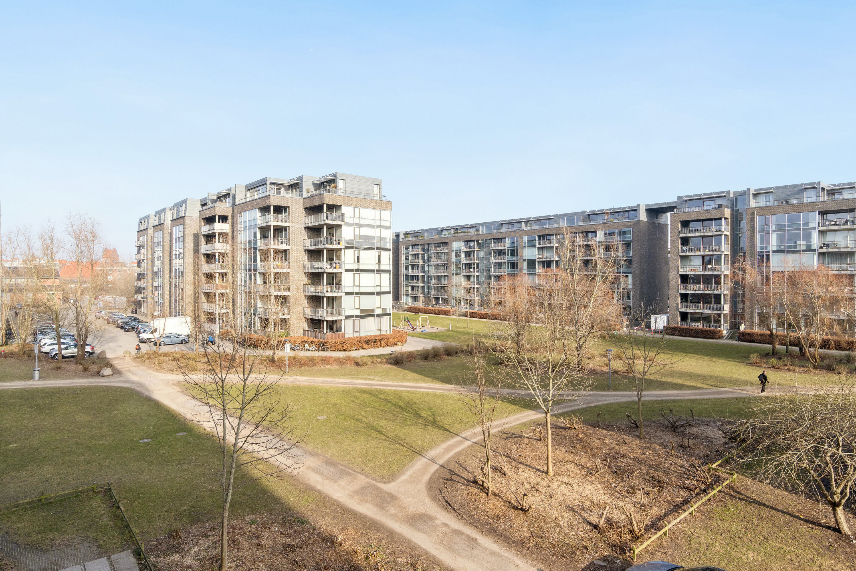 Fremhævet set fra haven billede i fuldskærmstilstand. Billede af Erik Eriksens Gade 11, 2. tv., 2300 København S