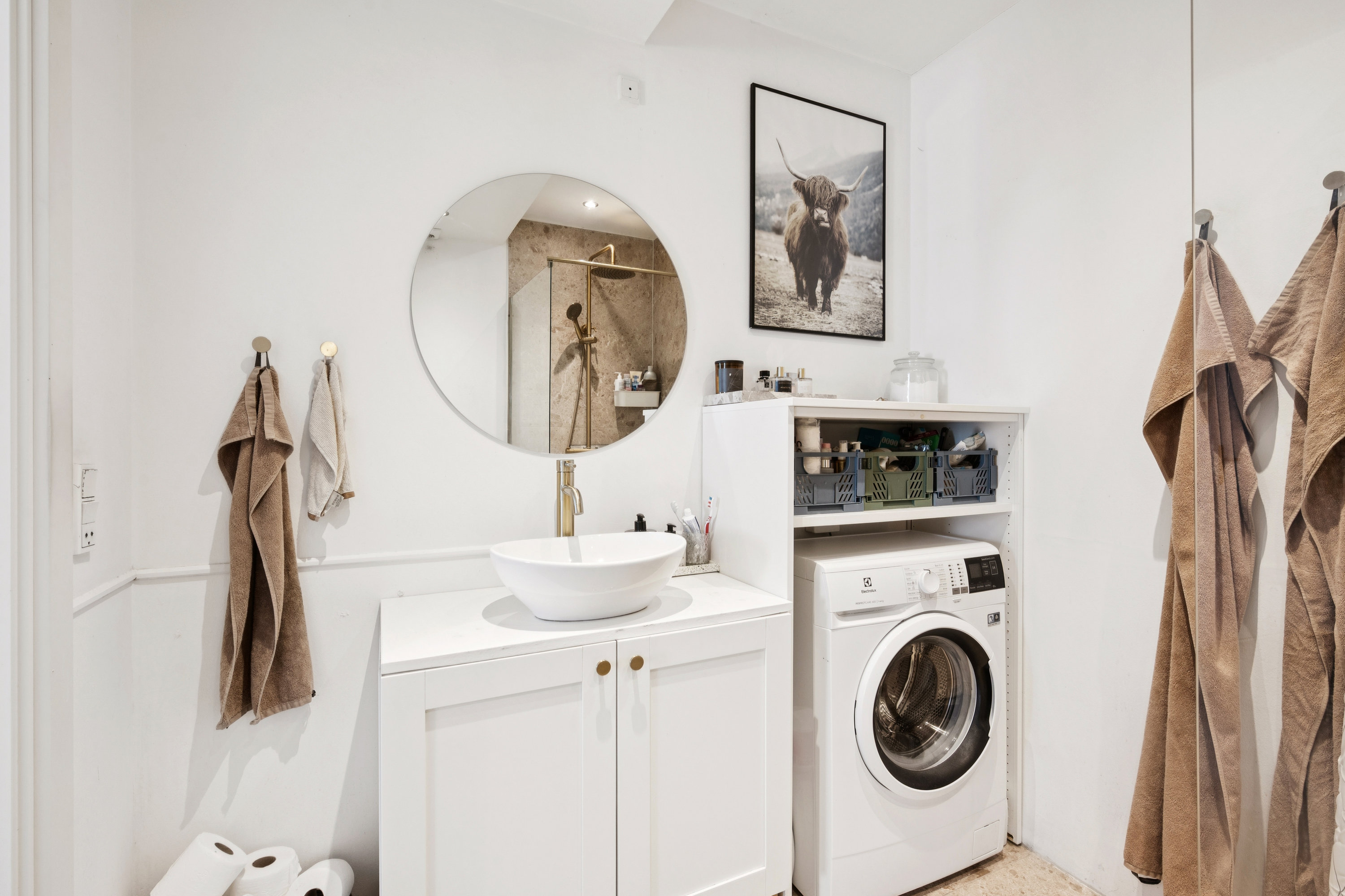 Fremhævet badeværelse billede i fuldskærmstilstand. Billede af Skt. Pauls Gade 36, 2. tv., 8000 Aarhus C