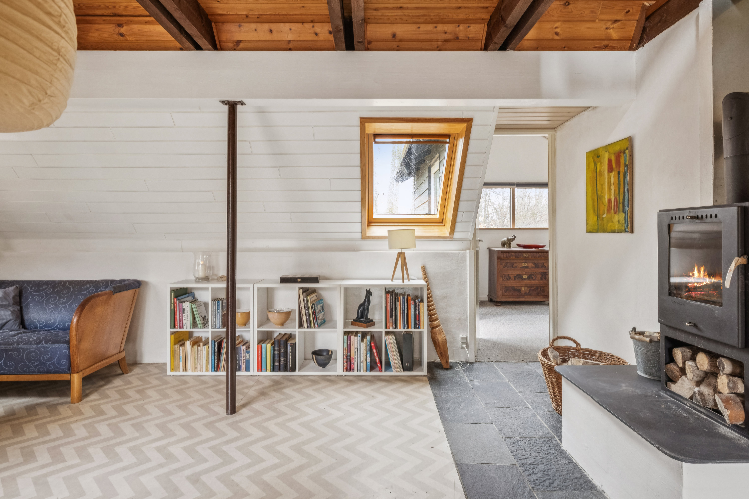 Fremhævet stue billede i fuldskærmstilstand. Billede af Mellemtoften 42, Selkær Mølle, 8585 Glesborg