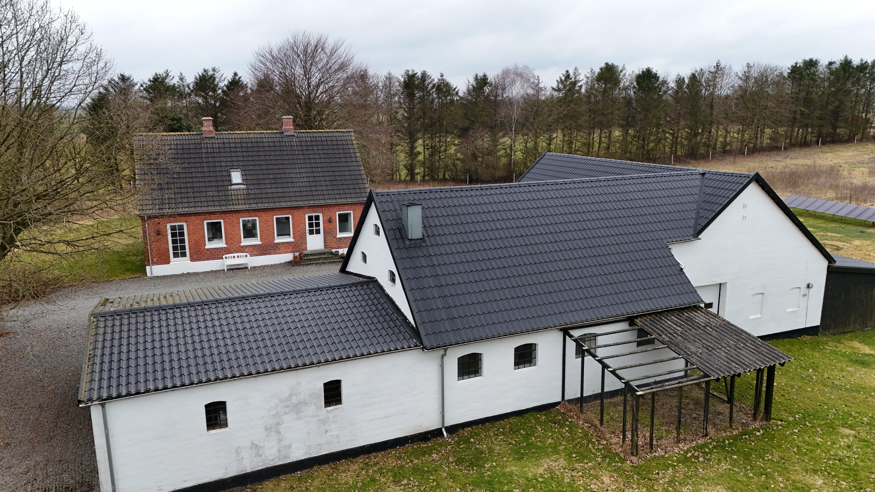 Fremhævet drone billede i fuldskærmstilstand. Billede af Skovmosevej 45, Rørbæk, 9500 Hobro