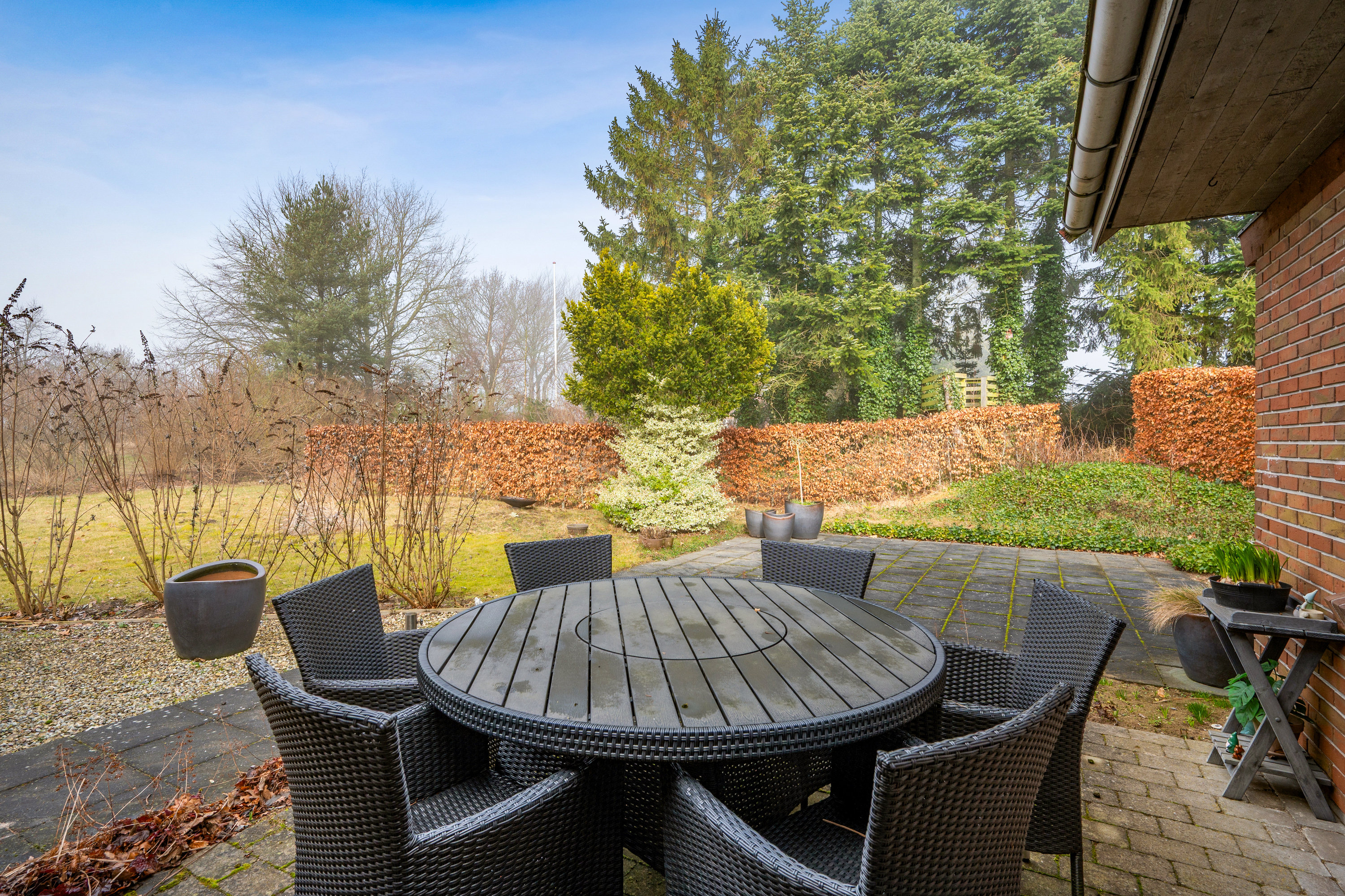 Fremhævet terrasse billede i fuldskærmstilstand. Billede af Linde Alle 46, 8963 Auning