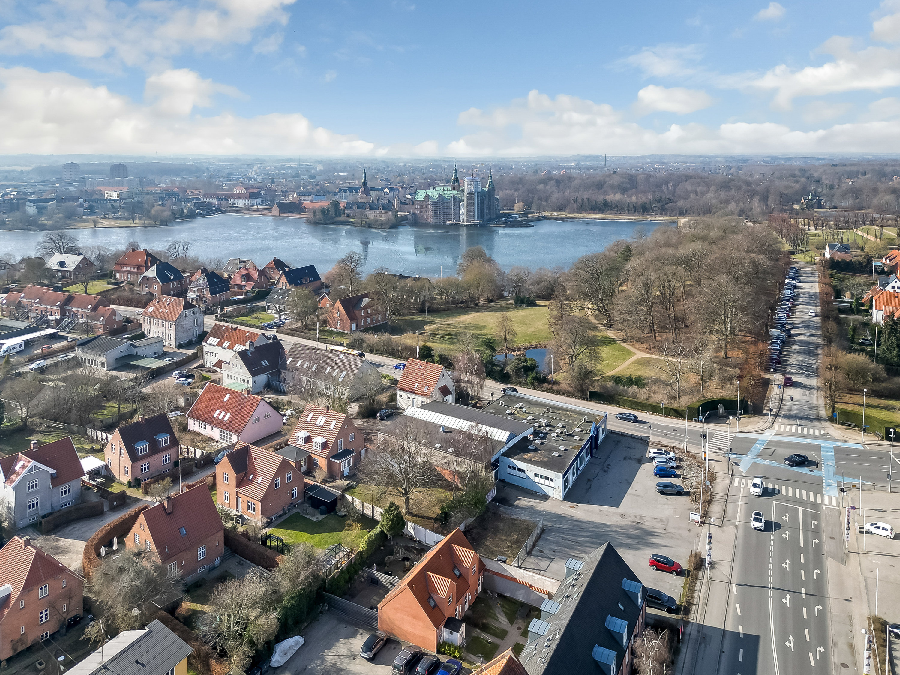 Fremhævet luftfoto billede i fuldskærmstilstand. Billede af Københavnsvej 6F, 3400 Hillerød