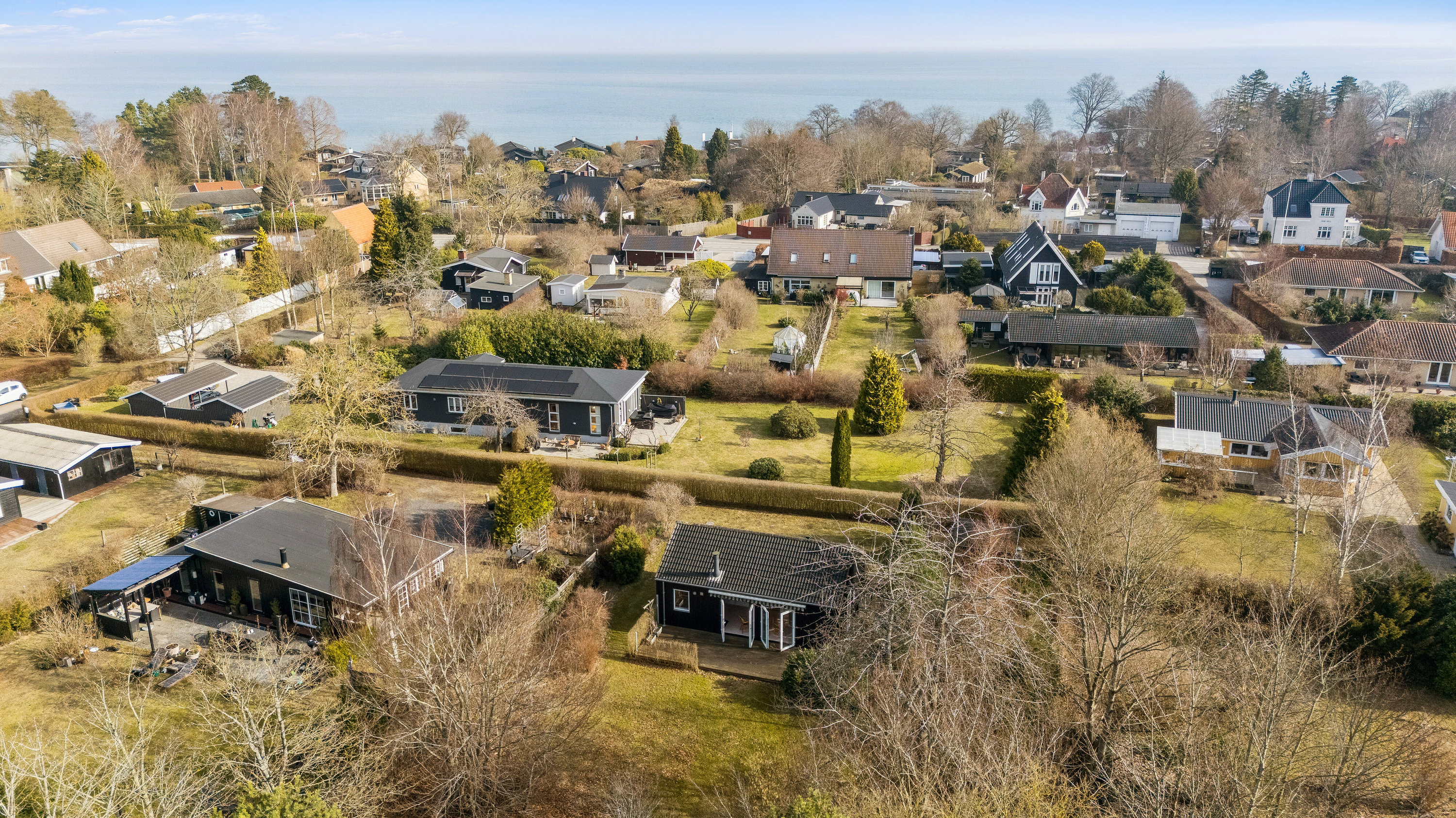 Fremhævet luftfoto billede i fuldskærmstilstand. Billede af Dalevænget 7, Munkerup, 3120 Dronningmølle