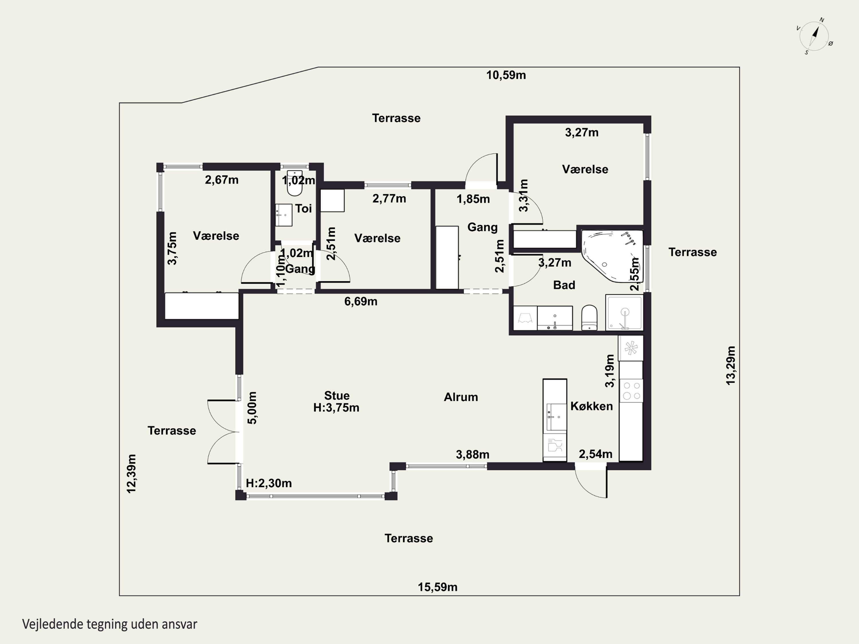 Plantegninger billede af Slothsvej 24, 4400 Kalundborg