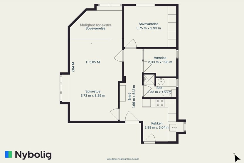 Plantegninger billede af Falkoner Alle 46, 5. tv., 2000 Frederiksberg