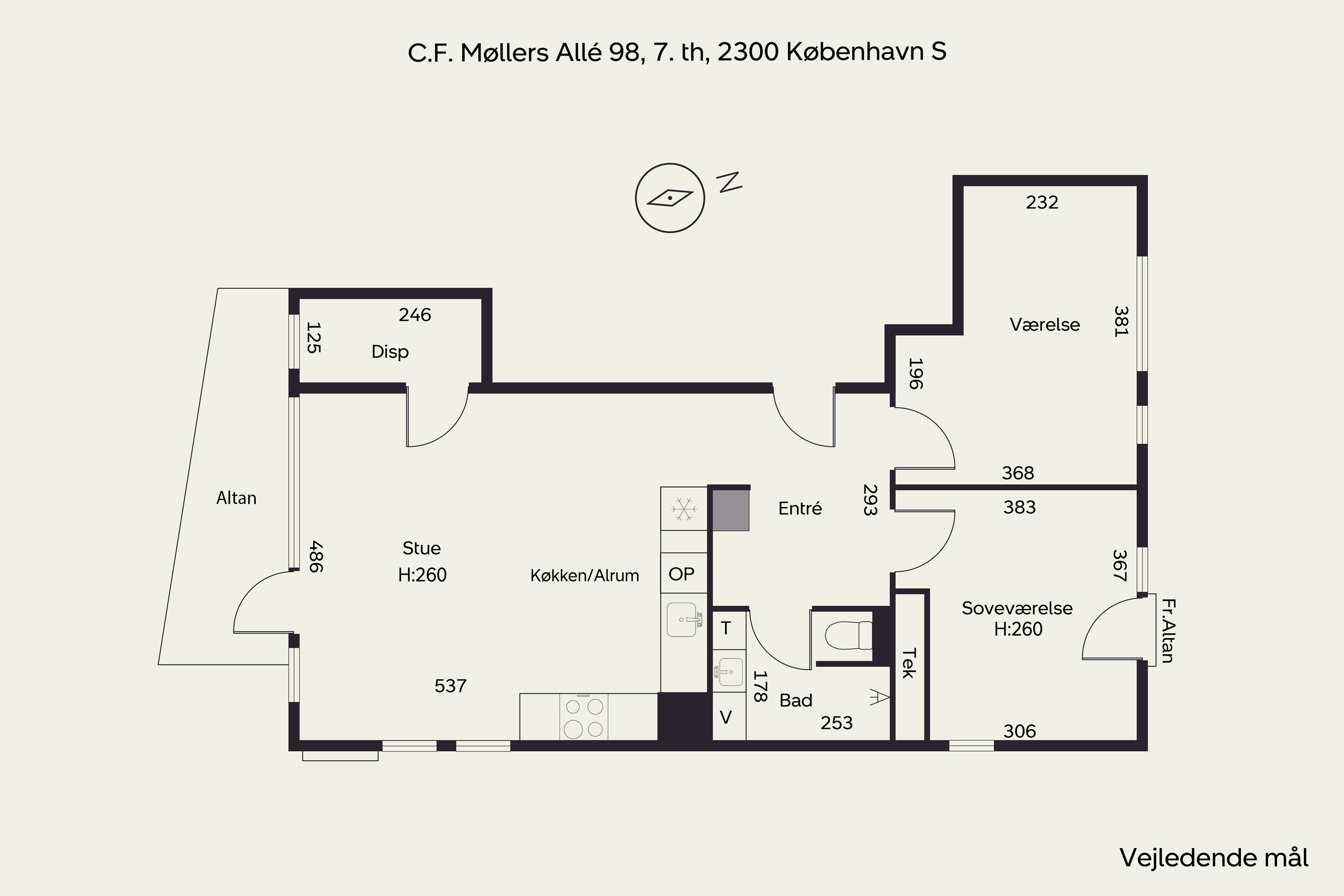 Plantegninger billede af C.F. Møllers Allé 98, 7. th., 2300 København S