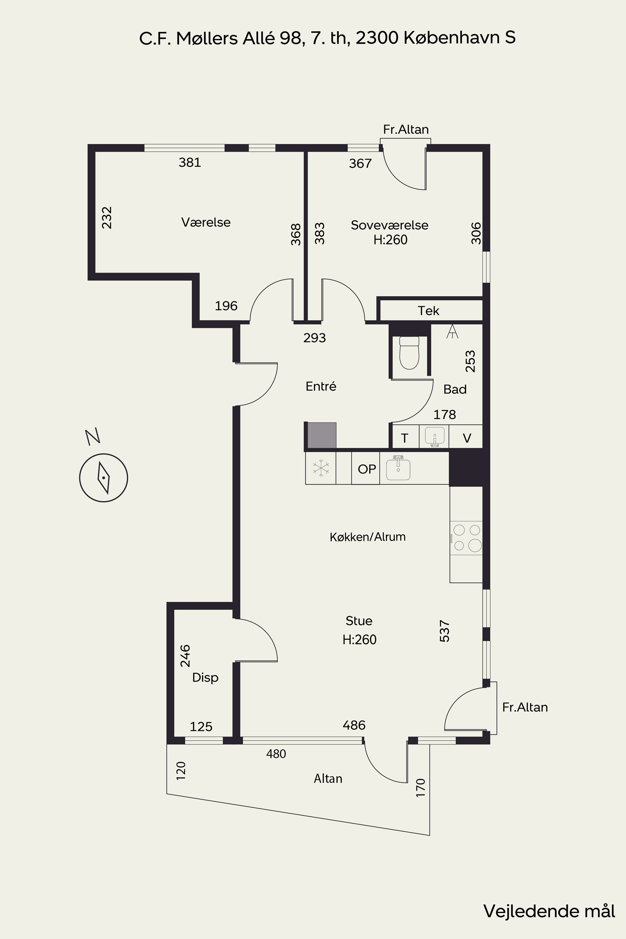 Plantegninger billede af C.F. Møllers Allé 98, 7. th., 2300 København S