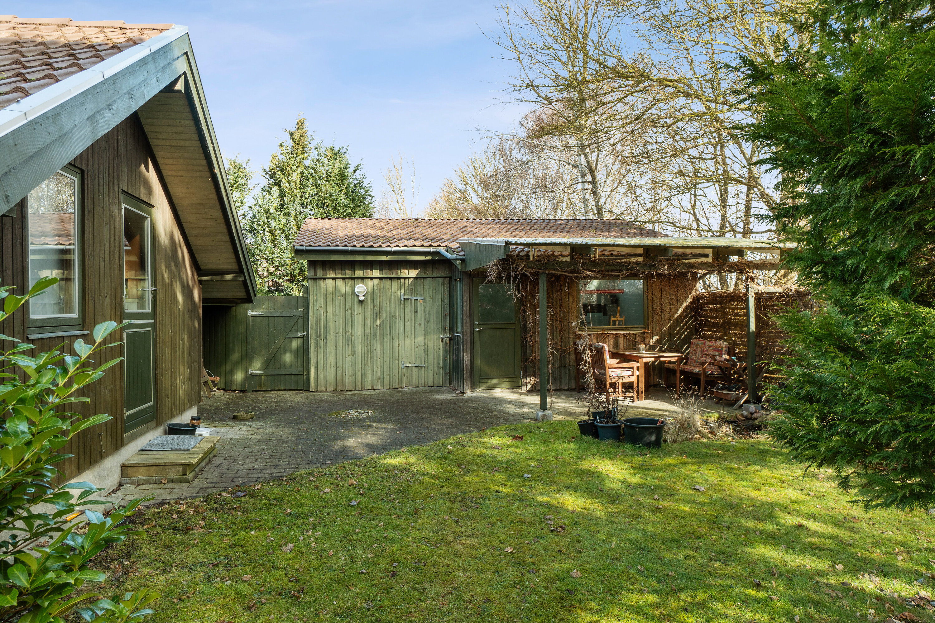 Fremhævet set fra haven billede i fuldskærmstilstand. Billede af Gulspurvevej 4, Ll Kongsmark, 4200 Slagelse