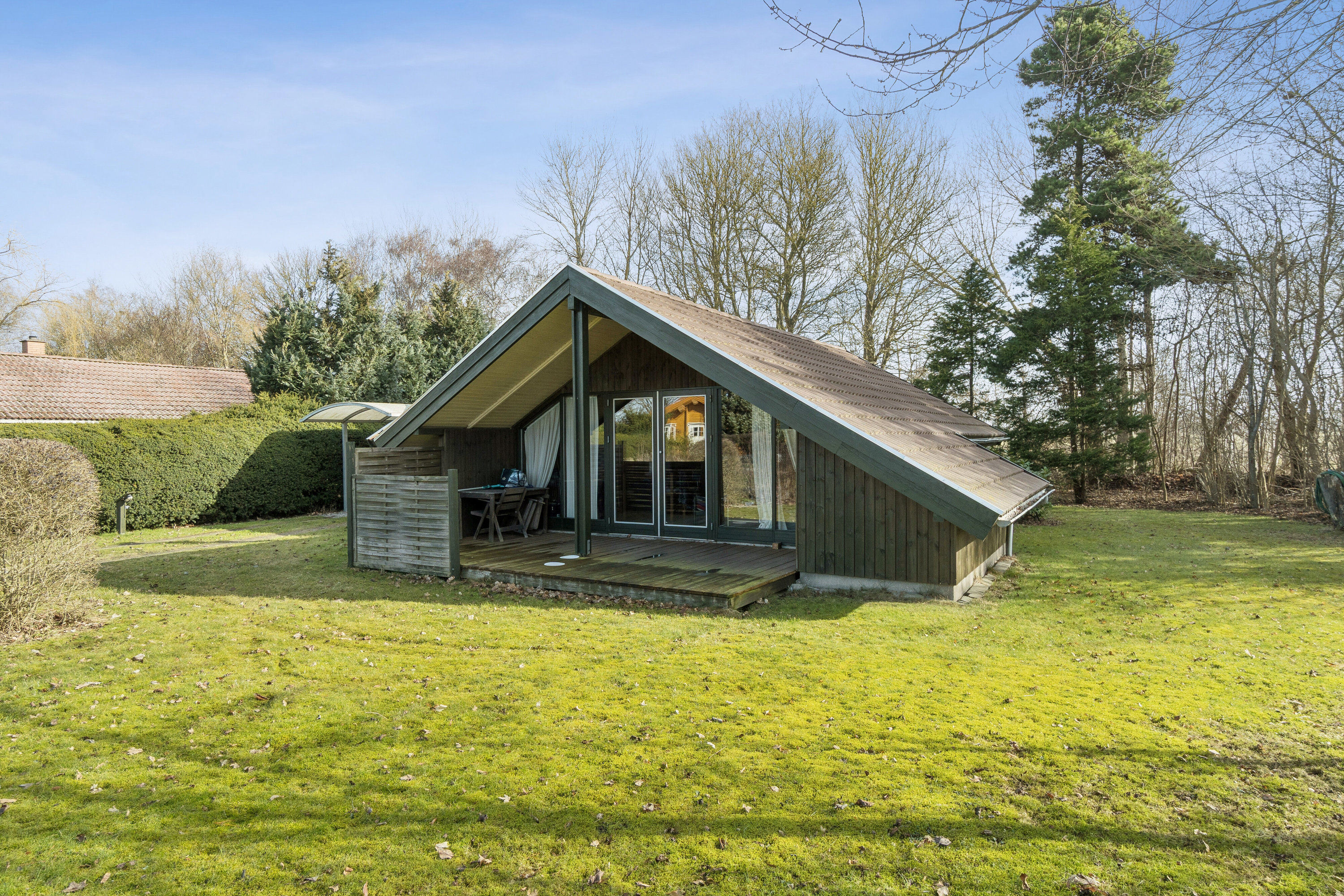 Fremhævet set fra haven billede i fuldskærmstilstand. Billede af Gulspurvevej 4, Ll Kongsmark, 4200 Slagelse