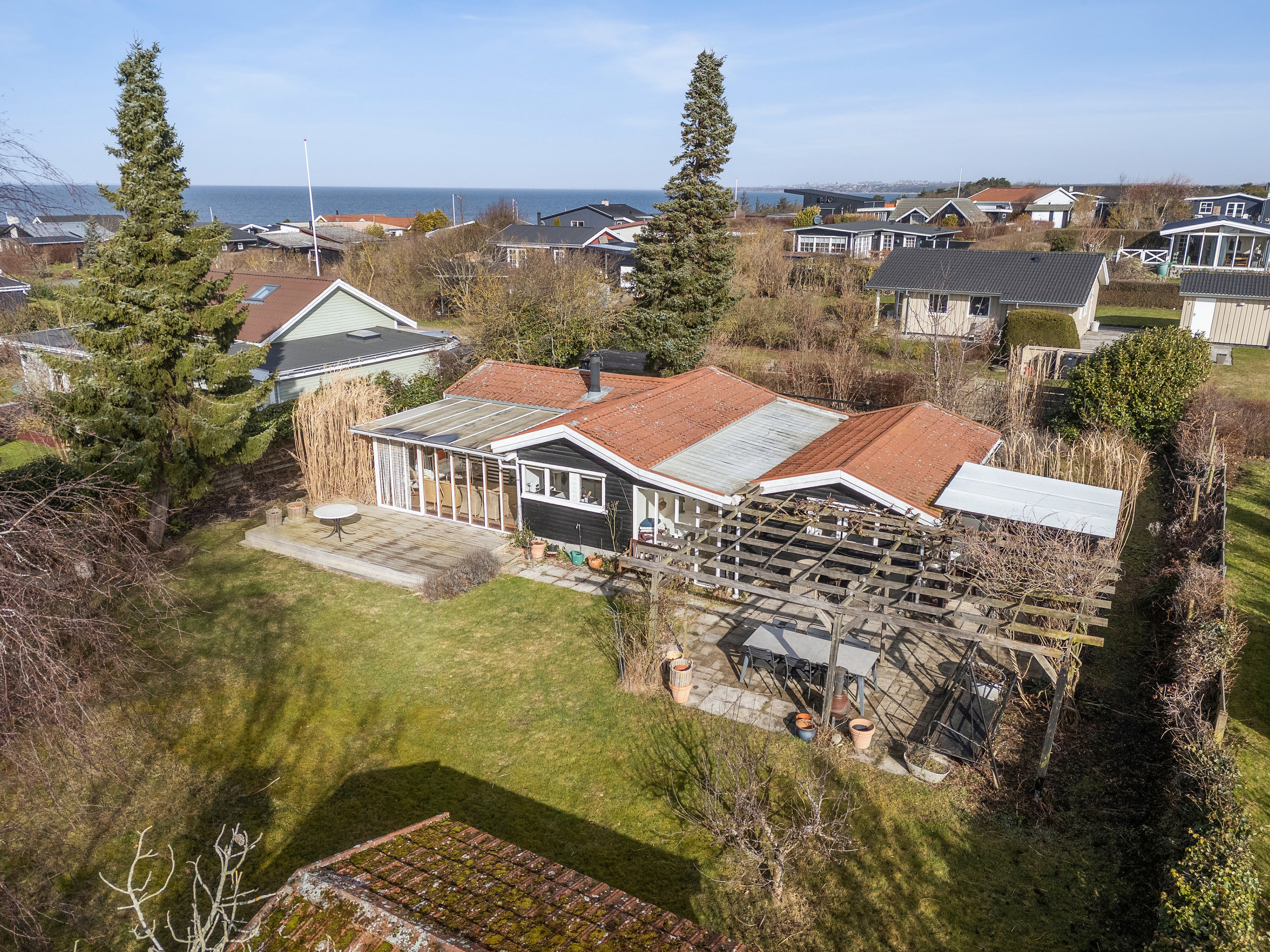 Fremhævet set fra haven billede i fuldskærmstilstand. Billede af Skovsangervej 8, St Kongsmark, 4200 Slagelse