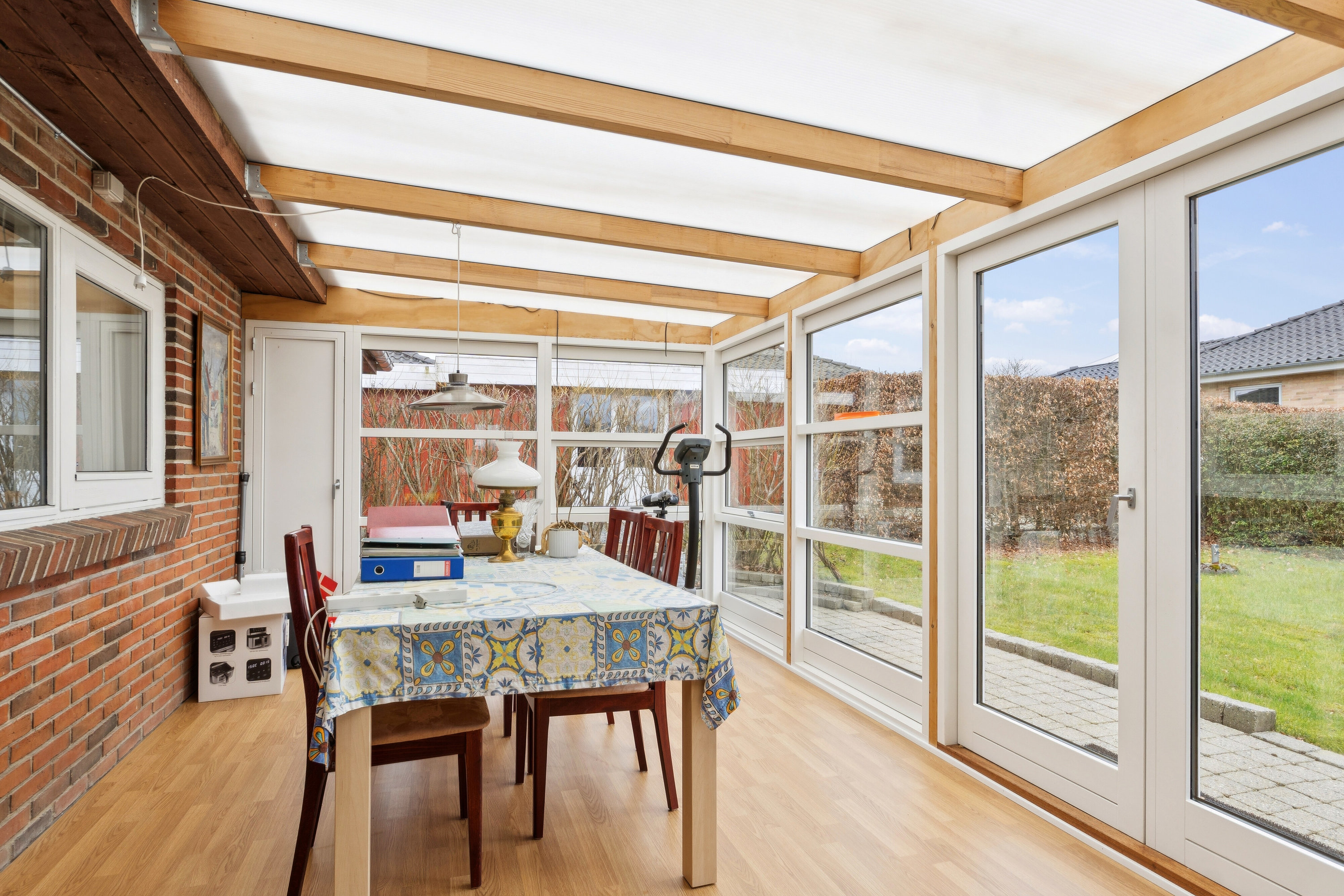 Fremhævet overdækket terrasse billede i fuldskærmstilstand. Billede af Bakken 101, 7441 Bording