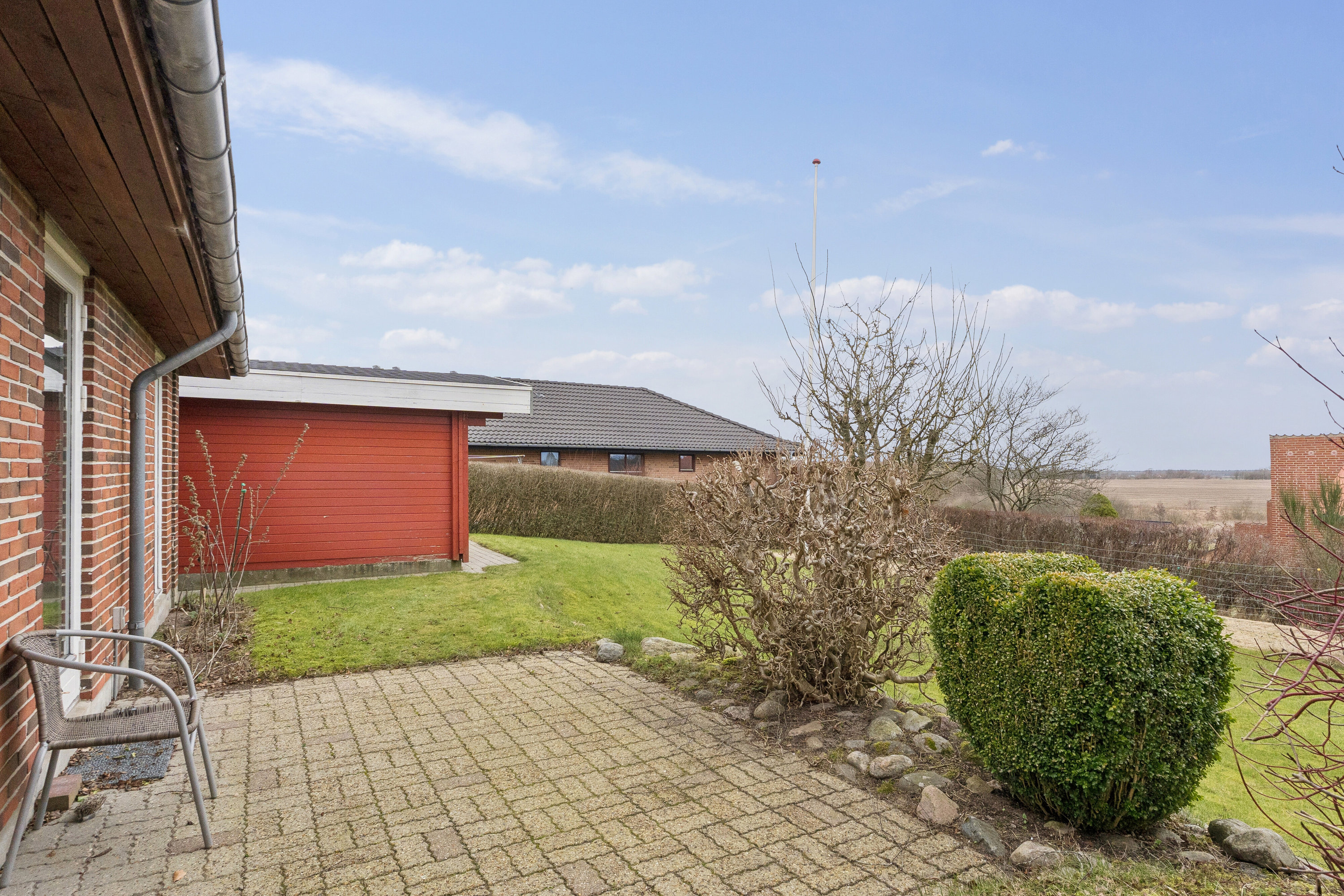 Fremhævet terrasse billede i fuldskærmstilstand. Billede af Bakken 101, 7441 Bording