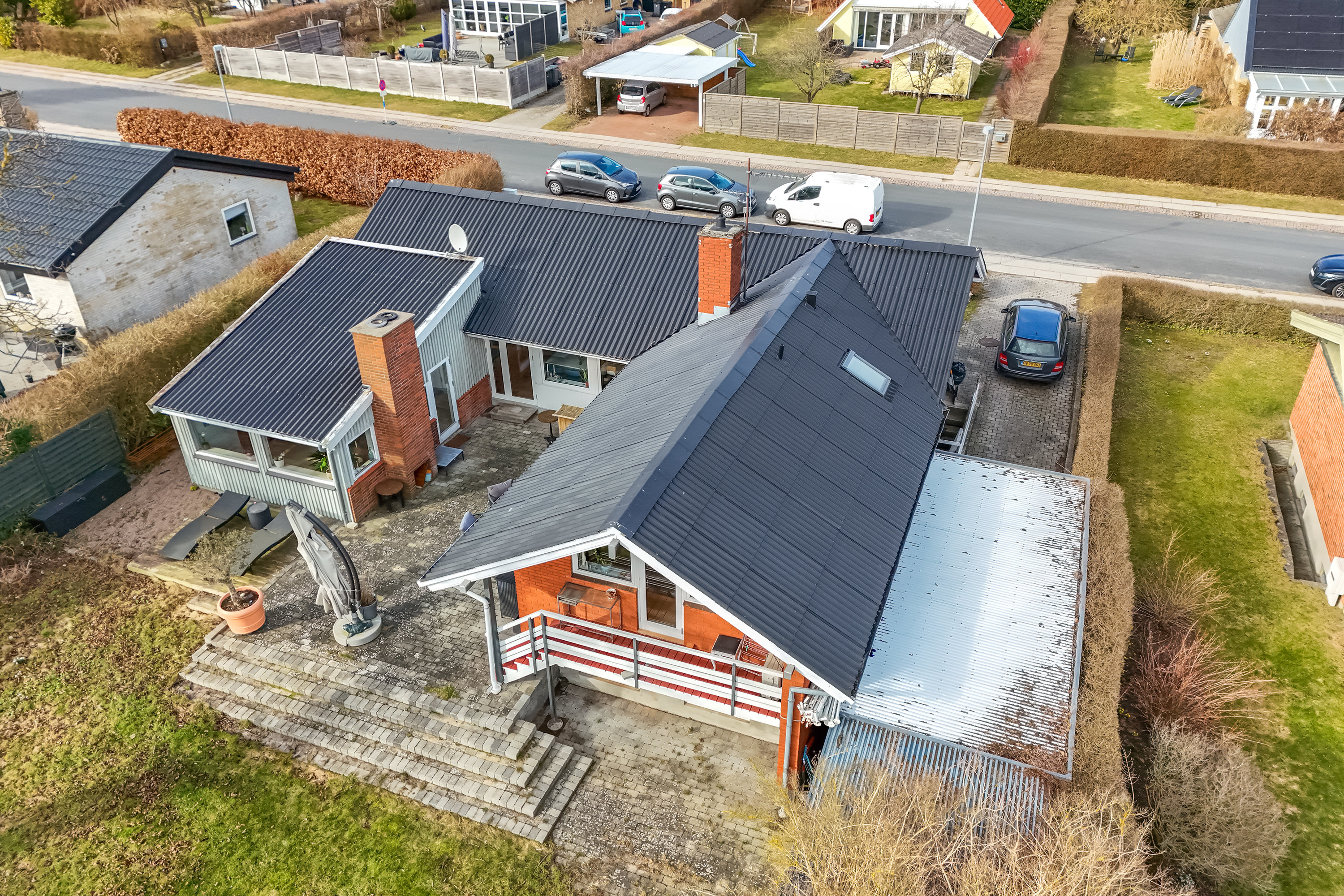 Fremhævet luftfoto billede i fuldskærmstilstand. Billede af Hybenvænget 7, 2740 Skovlunde