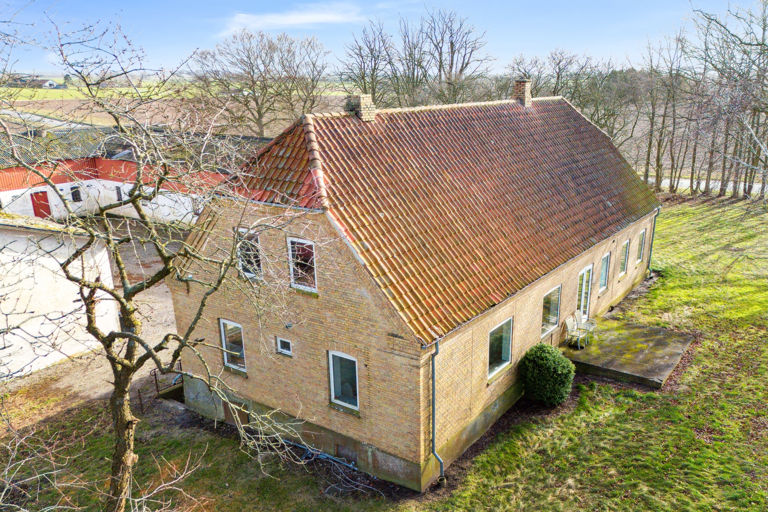 Fremhævet luftfoto billede i fuldskærmstilstand. Billede af Kragerupgårdsvej 23, Tjørnelunde, 4270 Høng