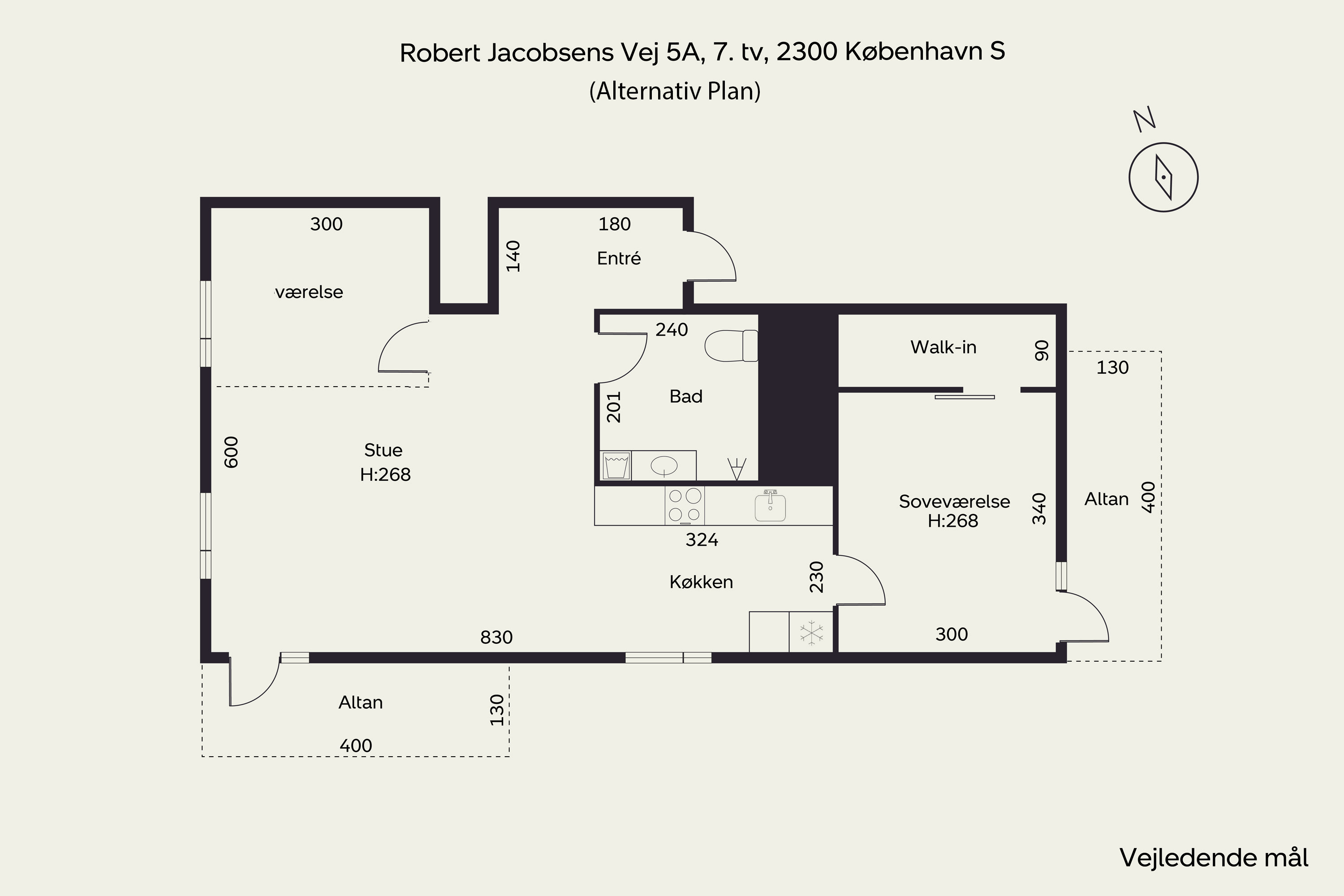 Plantegninger billede af Robert Jacobsens Vej 5A, 7. tv., 2300 København S