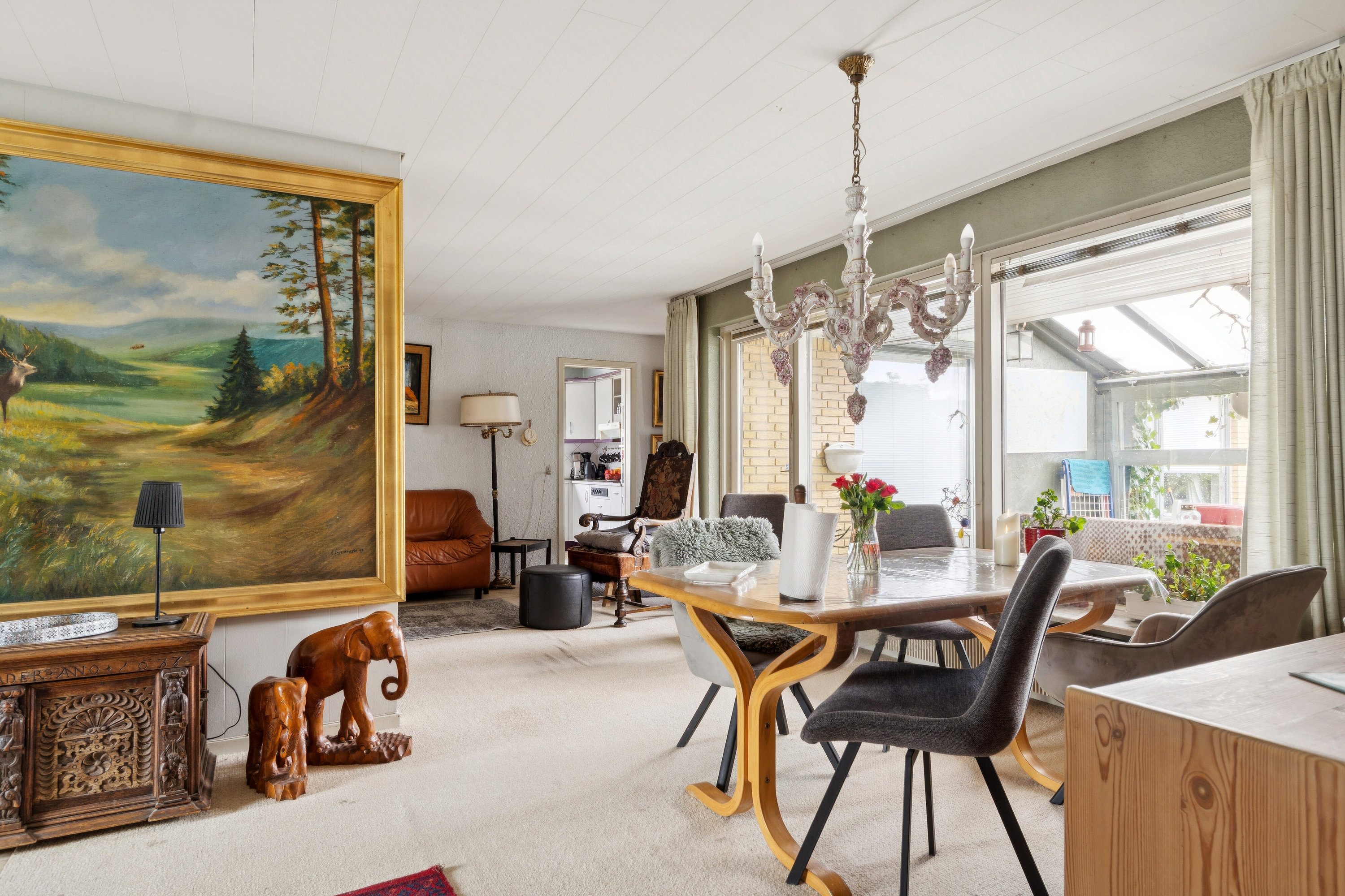 Fremhævet spisestue billede i fuldskærmstilstand. Billede af Ternevej 40, 7430 Ikast