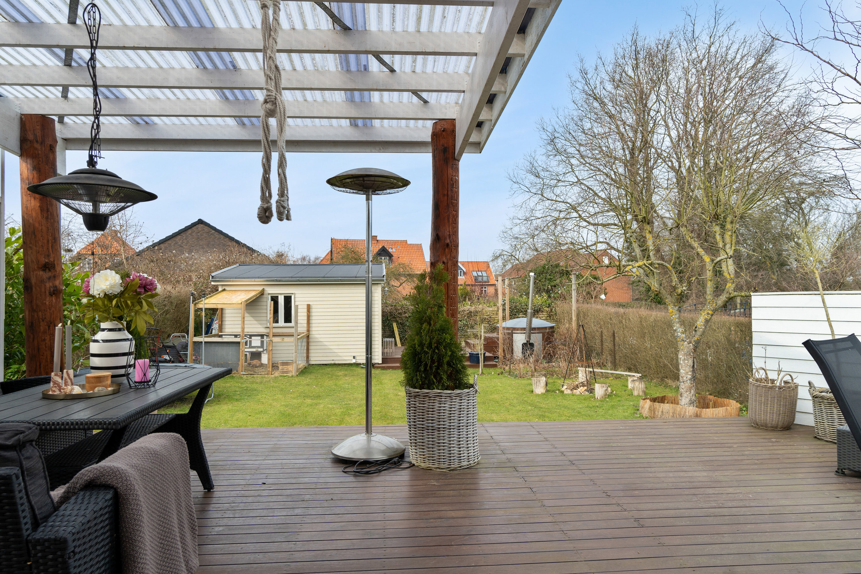 Fremhævet overdækket terrasse billede i fuldskærmstilstand. Billede af Rolighedsvej 27, 4200 Slagelse