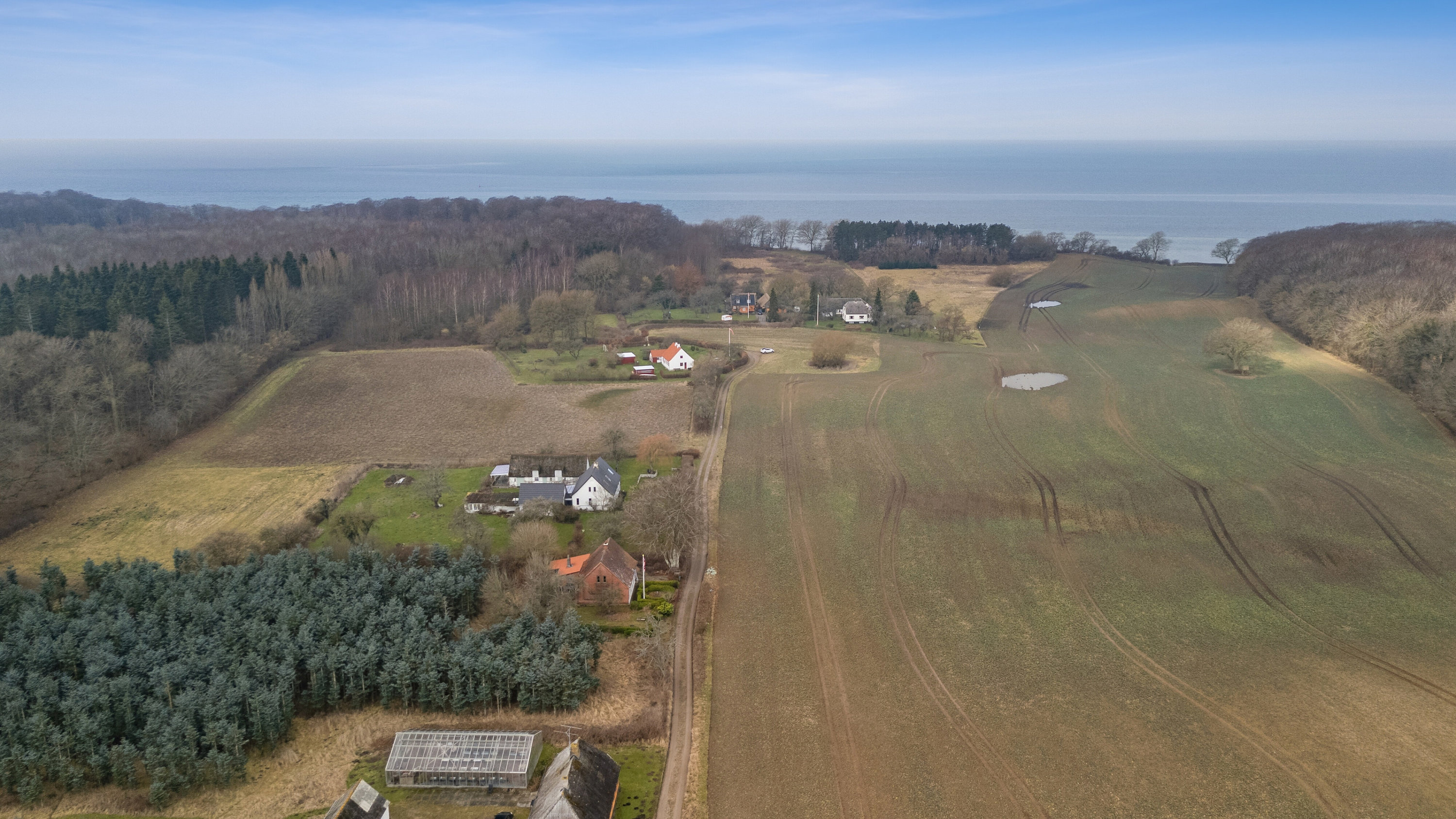 Fremhævet luftfoto billede i fuldskærmstilstand. Billede af Vesterhusevej 7, Vesterhuse, 5953 Tranekær