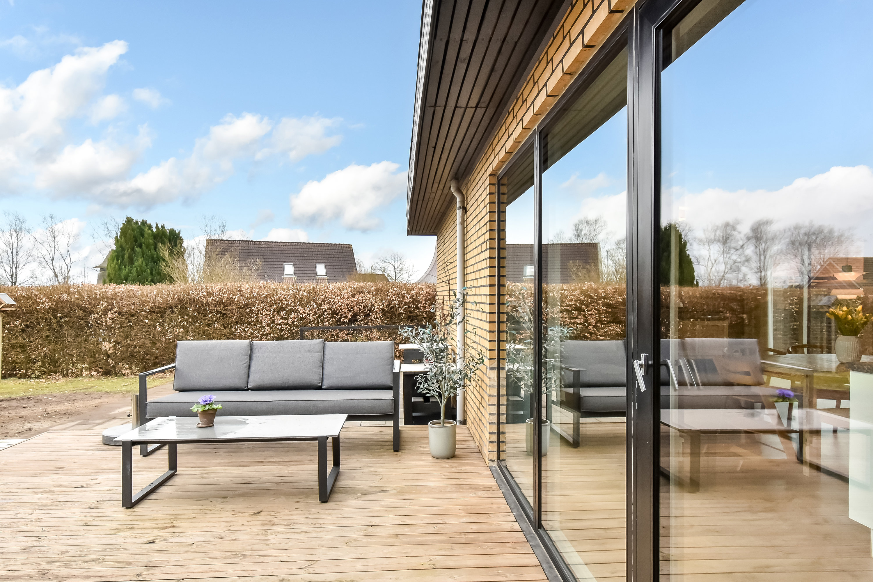 Fremhævet terrasse billede i fuldskærmstilstand. Billede af Baunevej 6, Tjørring, 7400 Herning