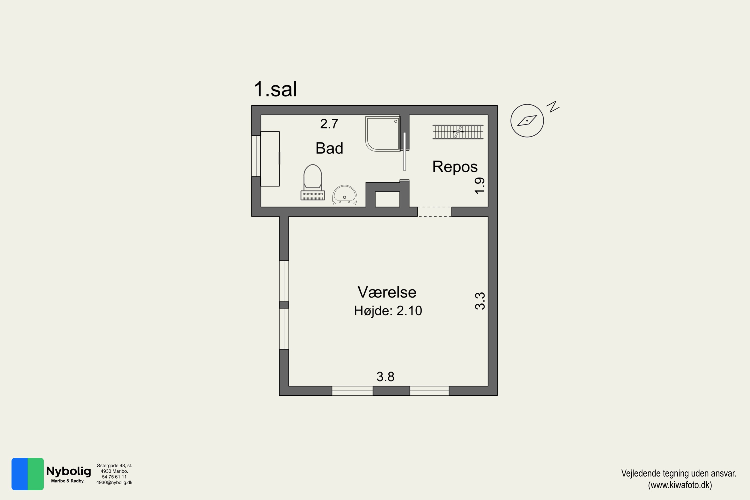 Plantegninger billede af Frederiksgade 1, 4800 Nykøbing F