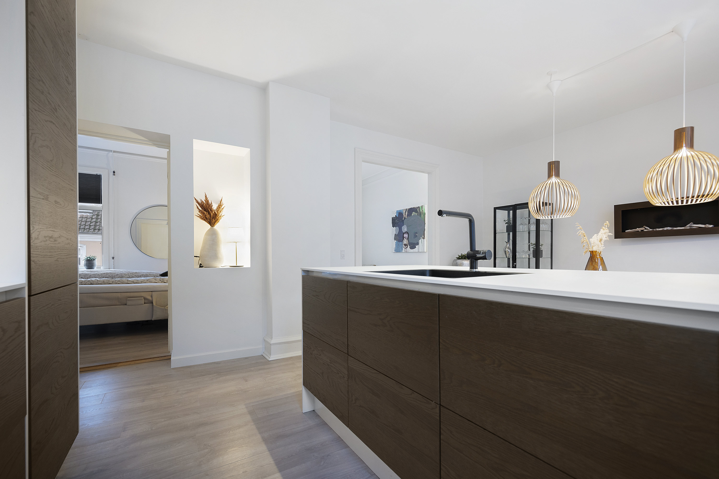 Fremhævet køkken-alrum billede i fuldskærmstilstand. Billede af Vesterå 22, 2., 9000 Aalborg