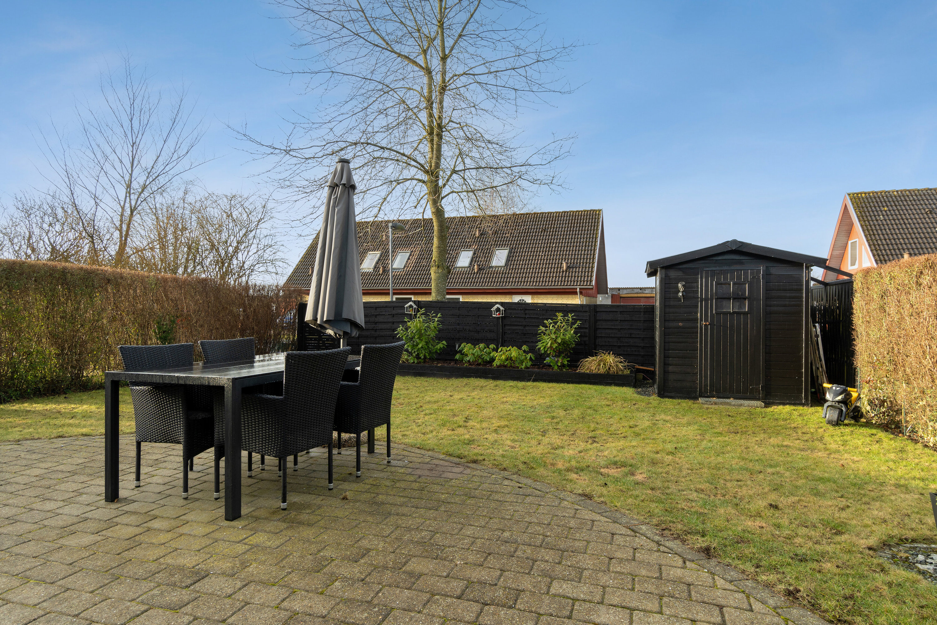 Fremhævet terrasse billede i fuldskærmstilstand. Billede af Lærkevej 22, 4261 Dalmose