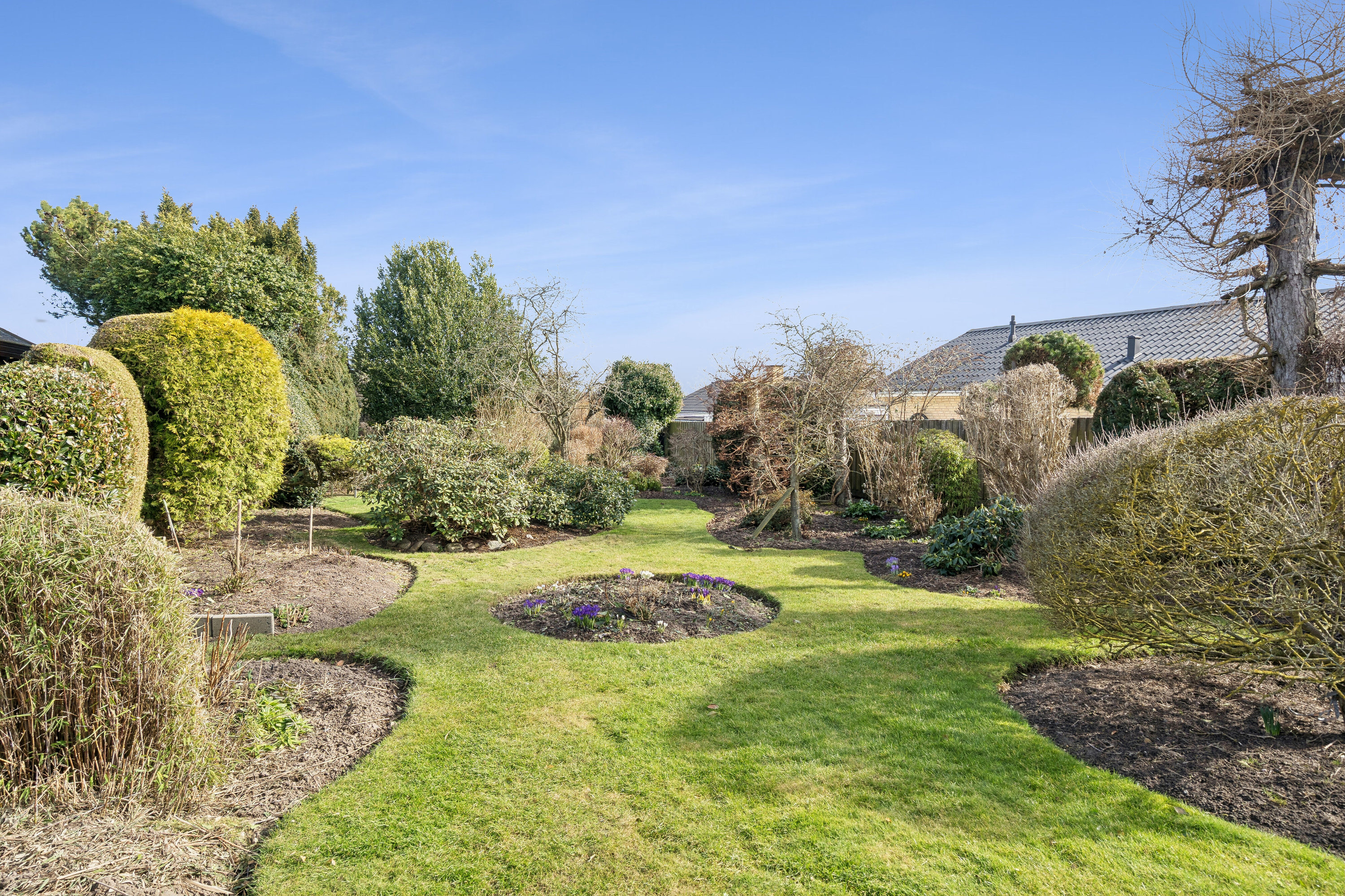 Fremhævet set fra haven billede i fuldskærmstilstand. Billede af Smedevænget 7, Dalby, 4690 Haslev