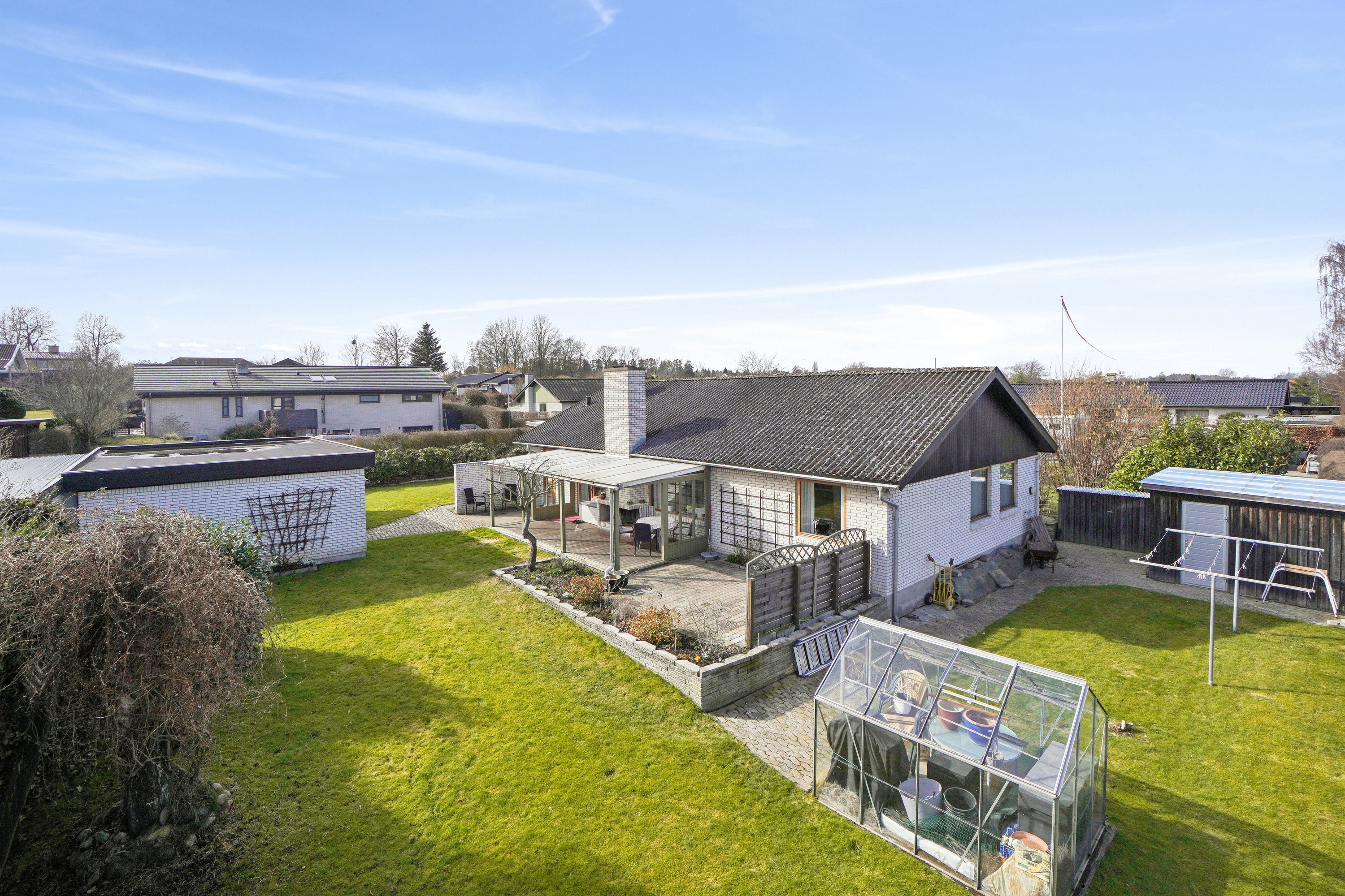 Fremhævet set fra haven billede i fuldskærmstilstand. Billede af Femkløvervej 7, 3310 Ølsted