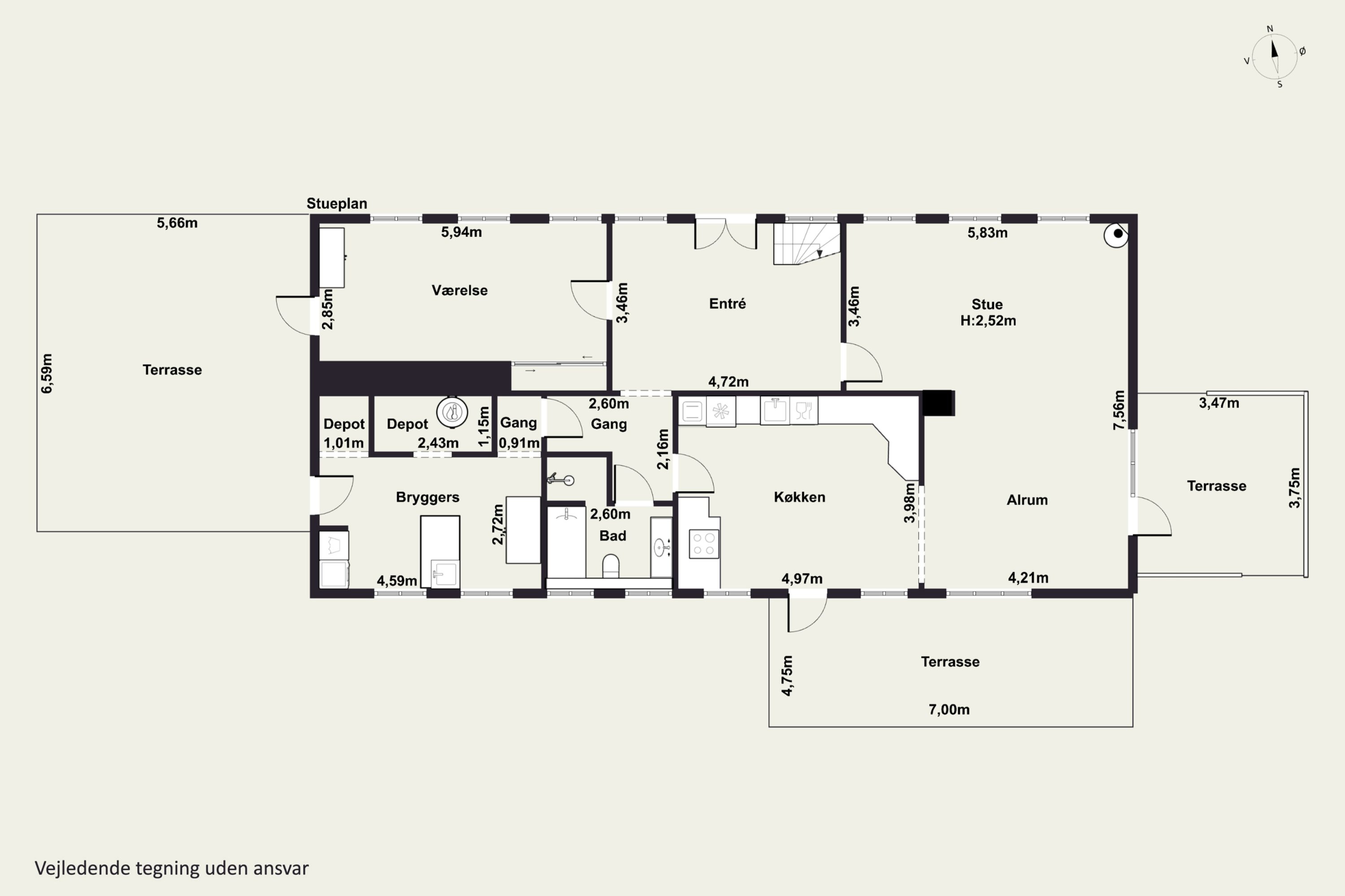 Plantegninger billede af Solbakkevej 12, 5874 Hesselager