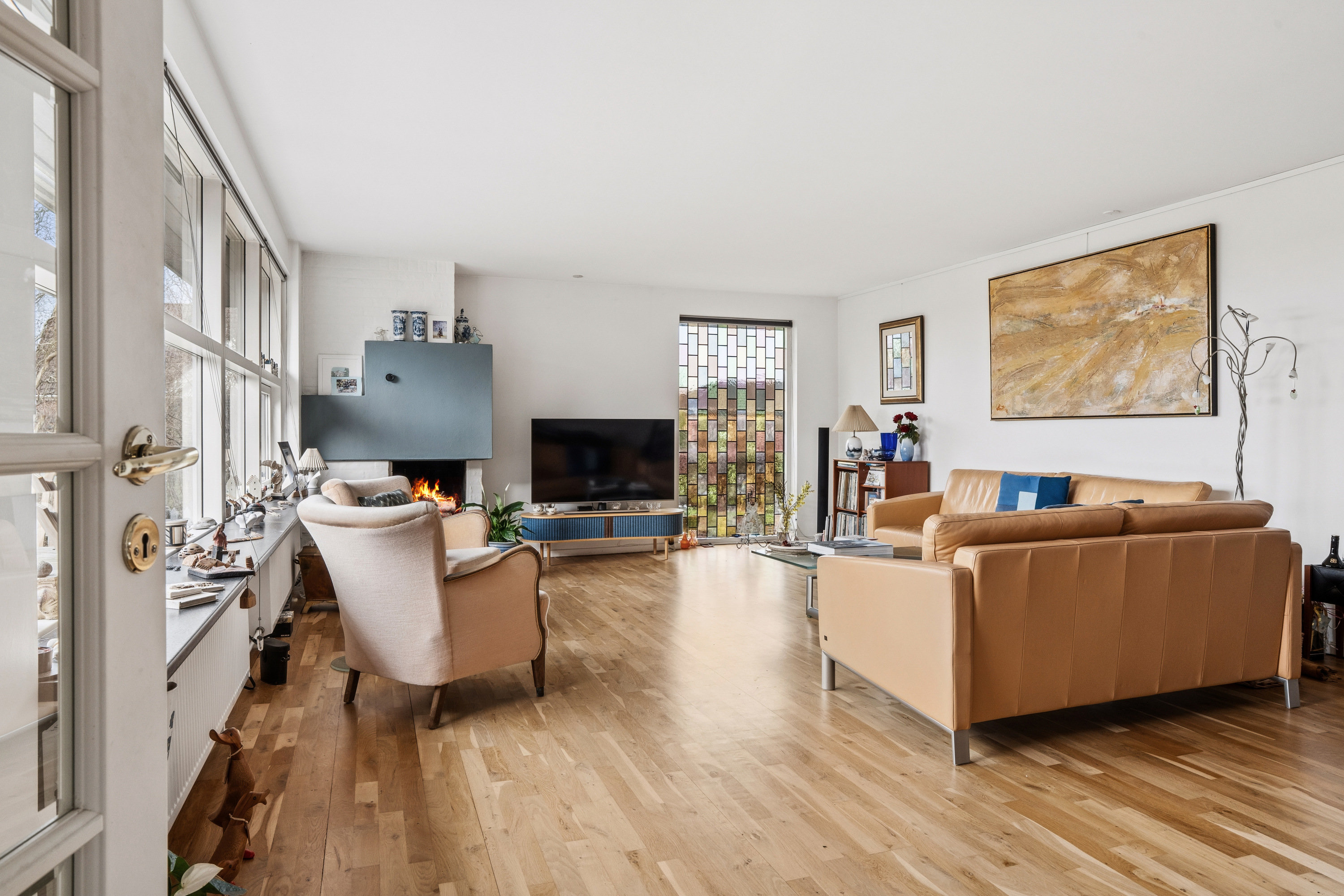 Fremhævet stue billede i fuldskærmstilstand. Billede af Blommevænget 27, 9000 Aalborg