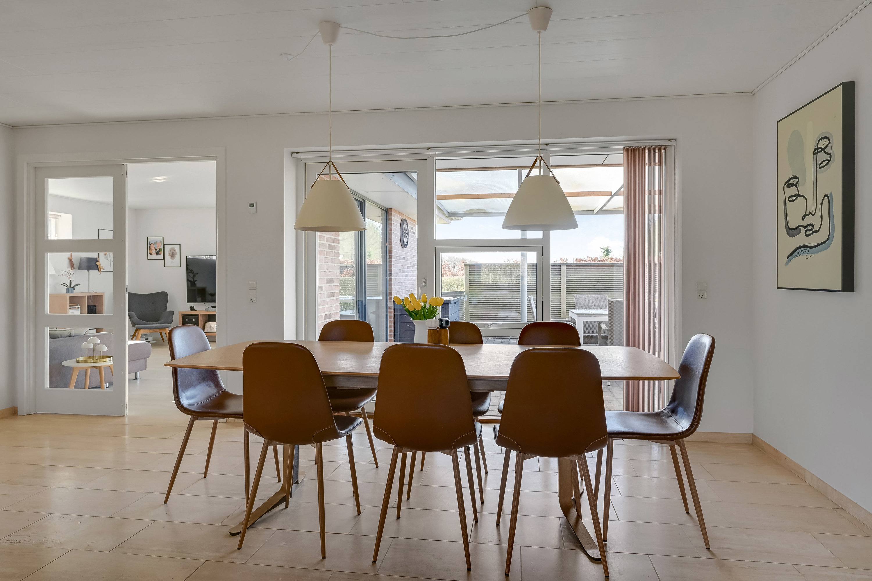 Fremhævet stue billede i fuldskærmstilstand. Billede af Lillevang 120, 7190 Billund