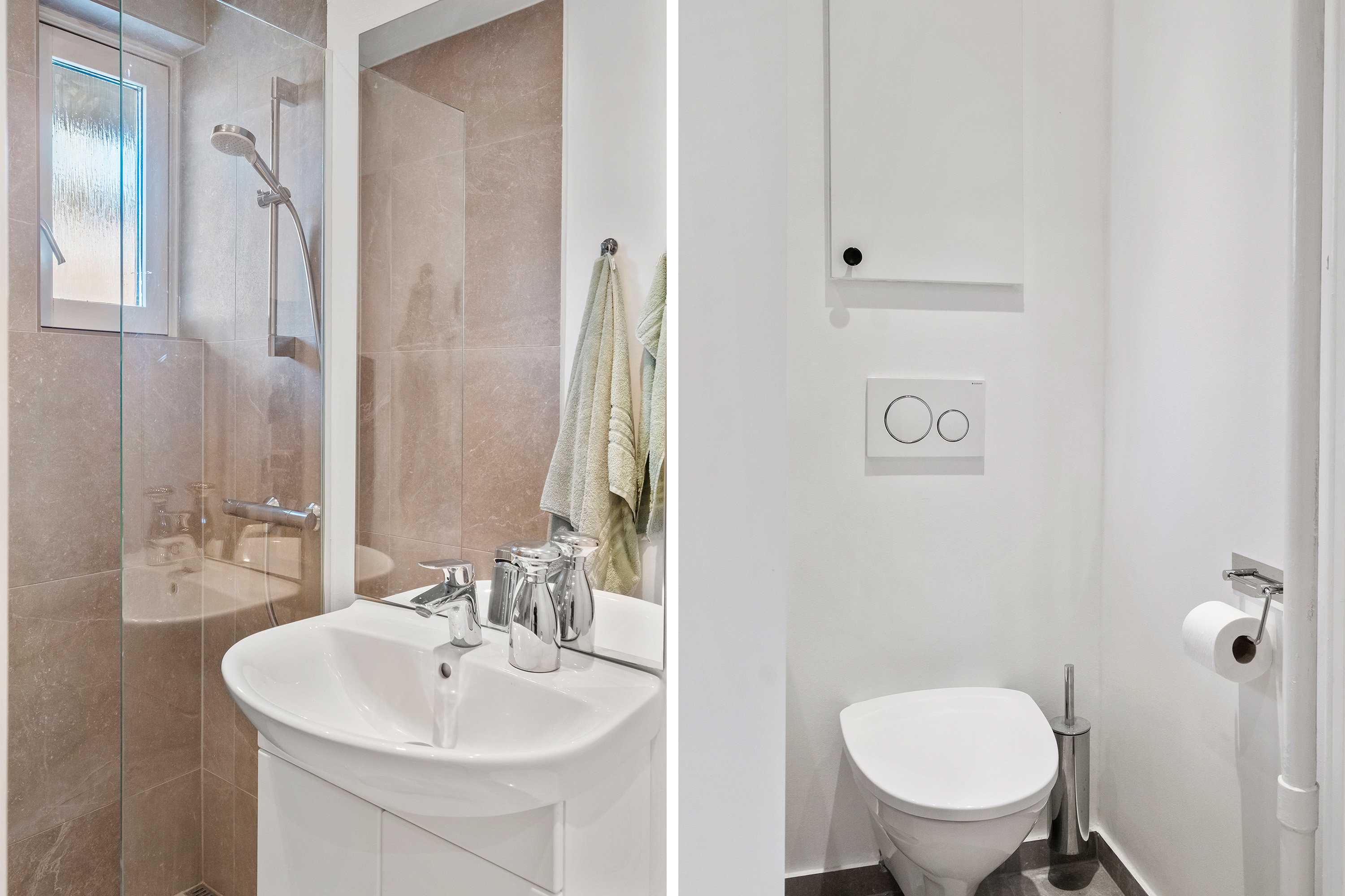 Fremhævet badeværelse billede i fuldskærmstilstand. Billede af Hyldegårdsvej 12, 1. 2., 2920 Charlottenlund