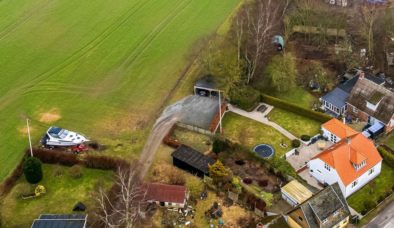 Fremhævet luftfoto billede i fuldskærmstilstand. Billede af Rødeled Vej 1, Rimsø, 8500 Grenaa