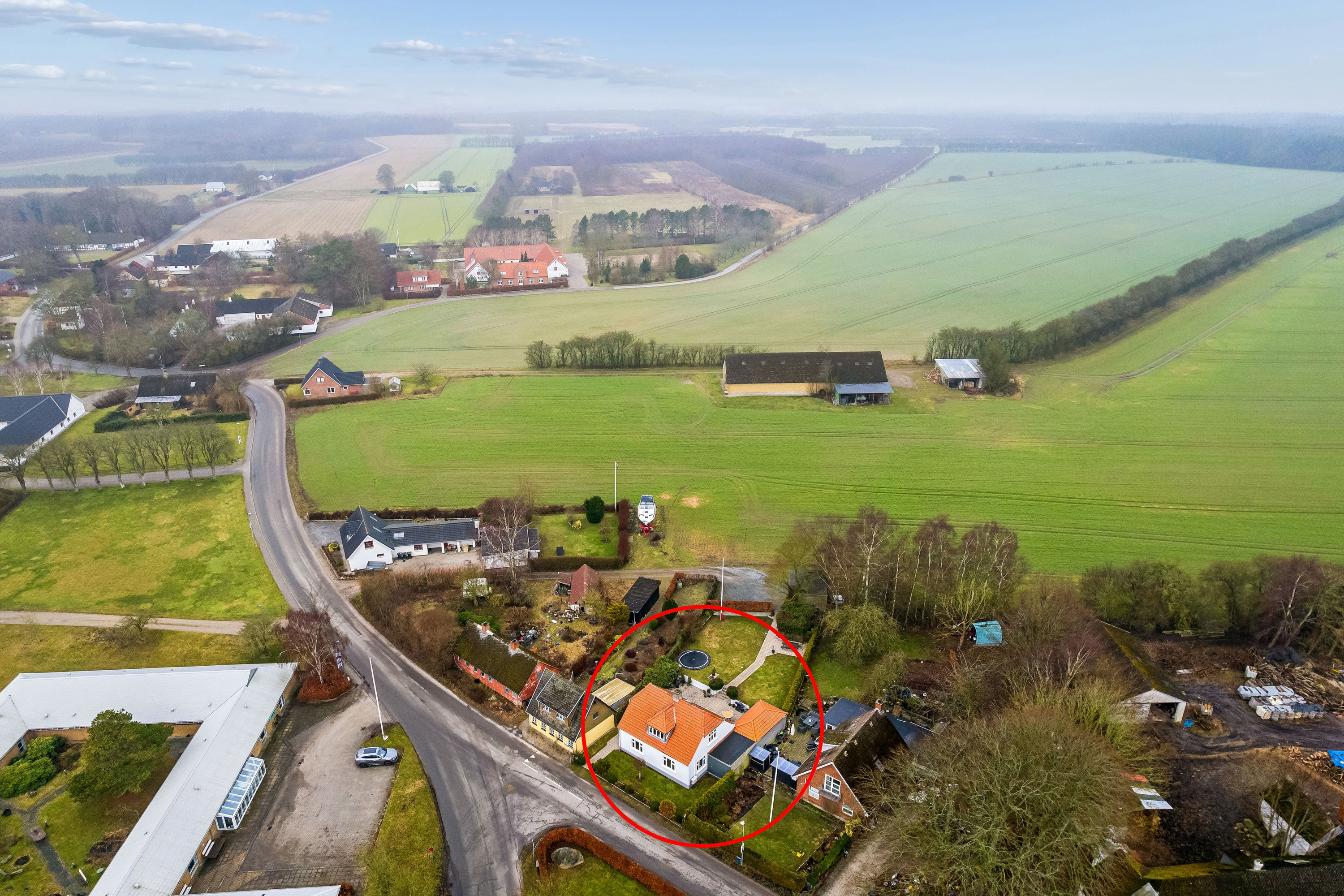 Fremhævet luftfoto billede i fuldskærmstilstand. Billede af Rødeled Vej 1, Rimsø, 8500 Grenaa