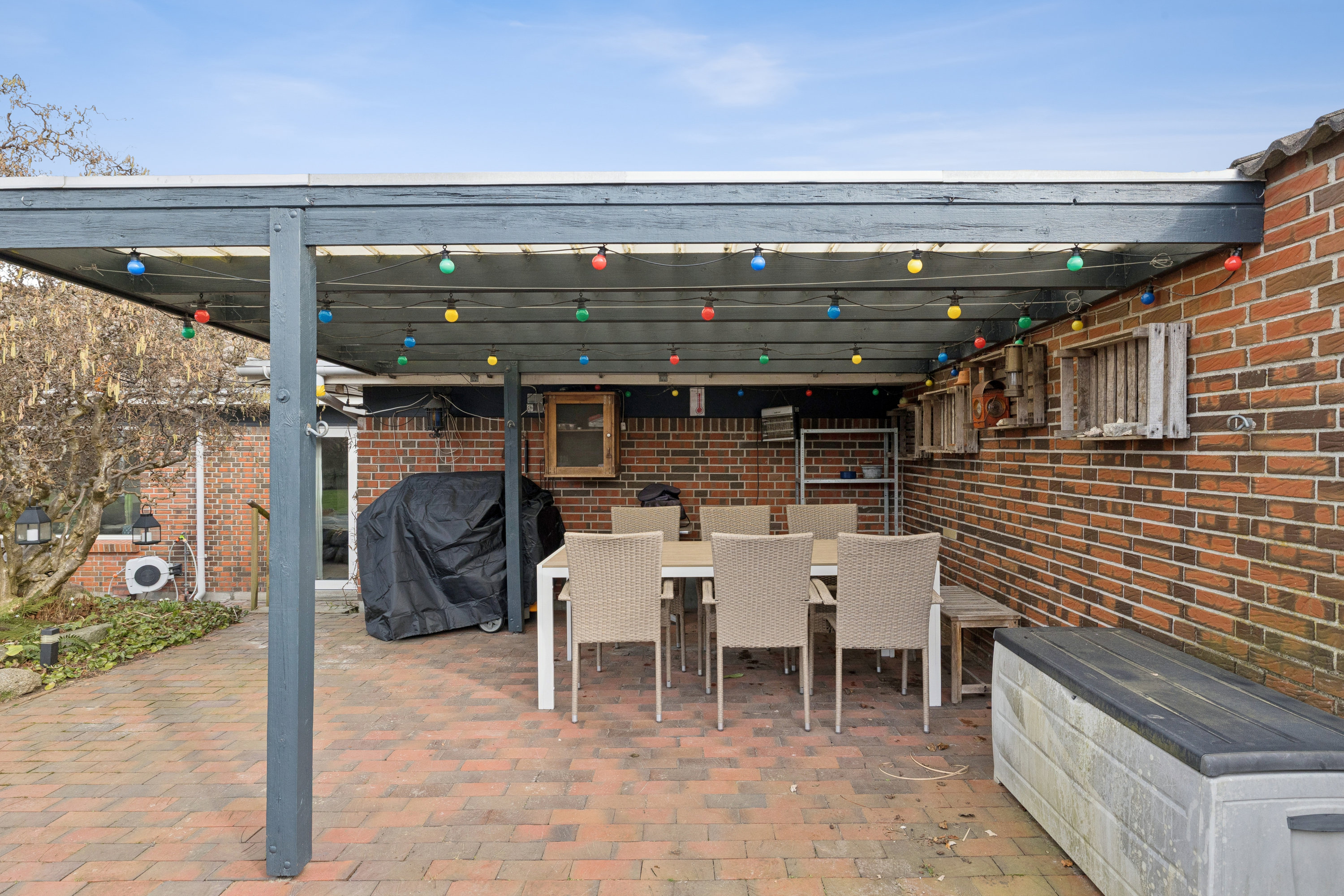 Fremhævet overdækket terrasse billede i fuldskærmstilstand. Billede af Haraldsvej 14, Gram, 8660 Skanderborg