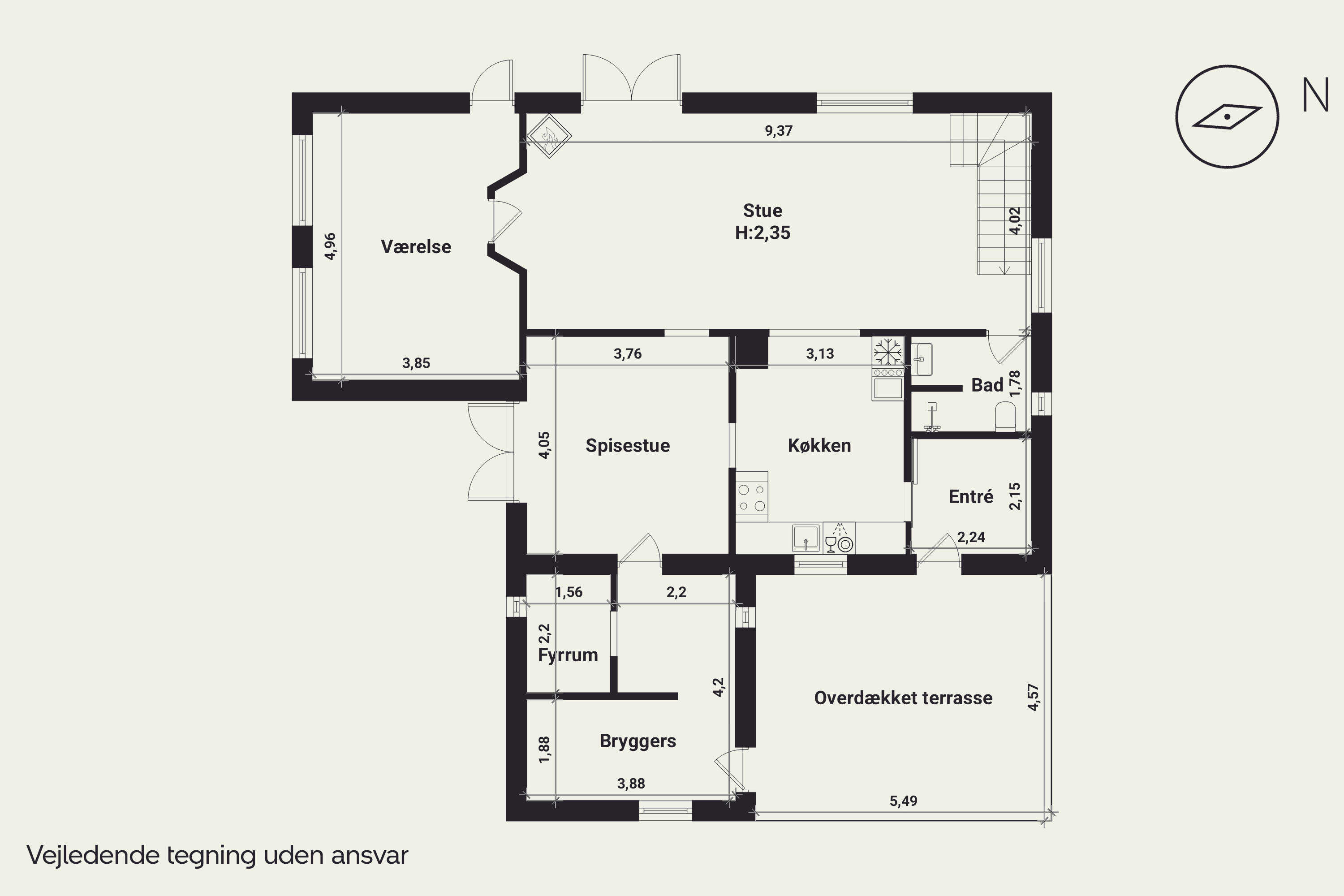 Plantegninger billede af Væggerløsevej 13A, 4873 Væggerløse