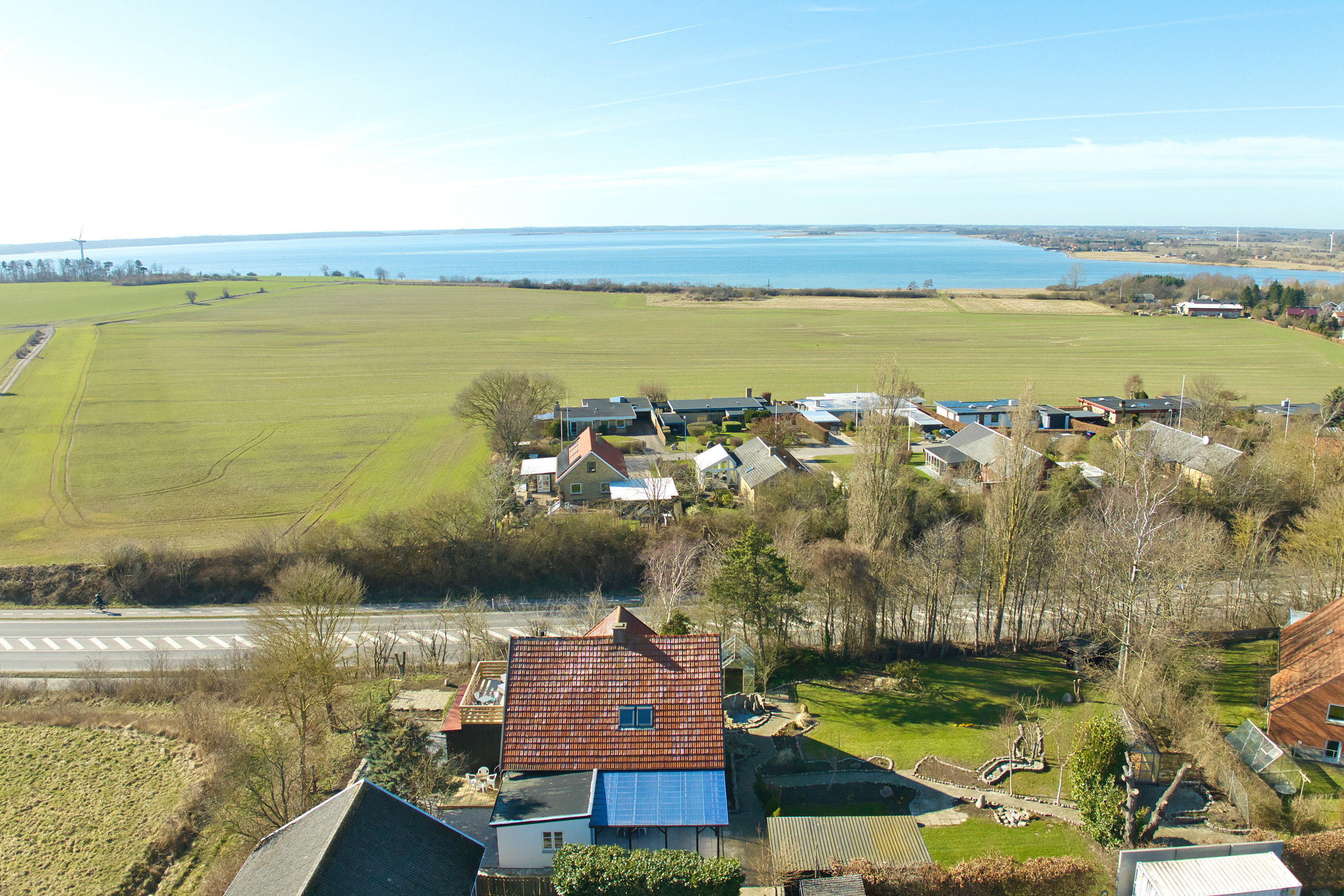 Fremhævet luftfoto billede i fuldskærmstilstand. Billede af Væggerløsevej 13A, 4873 Væggerløse