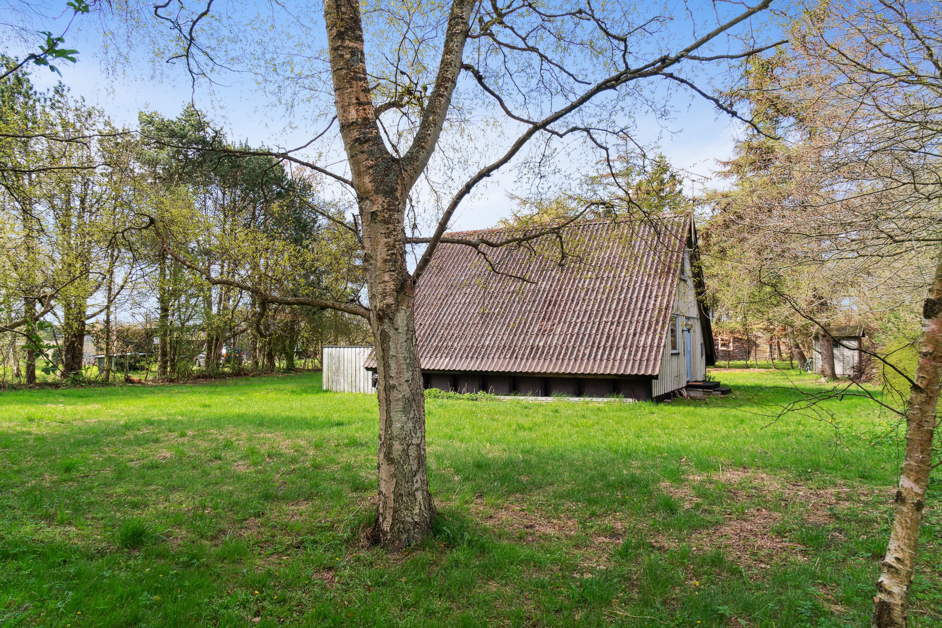 Fremhævet set fra haven billede i fuldskærmstilstand. Billede af Søholmen 3, Klint, 4500 Nykøbing Sj