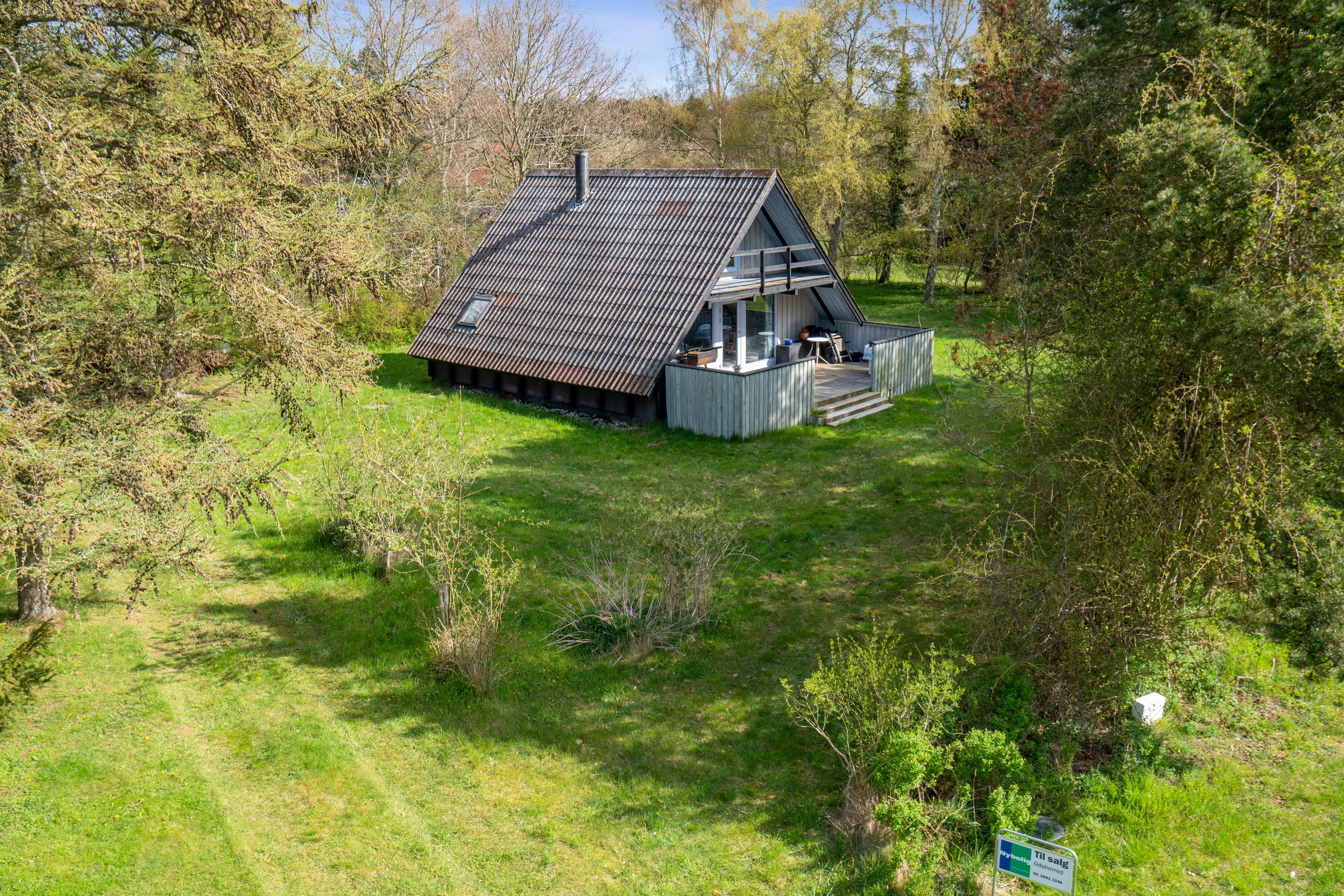 Fremhævet set fra haven billede i fuldskærmstilstand. Billede af Søholmen 3, Klint, 4500 Nykøbing Sj