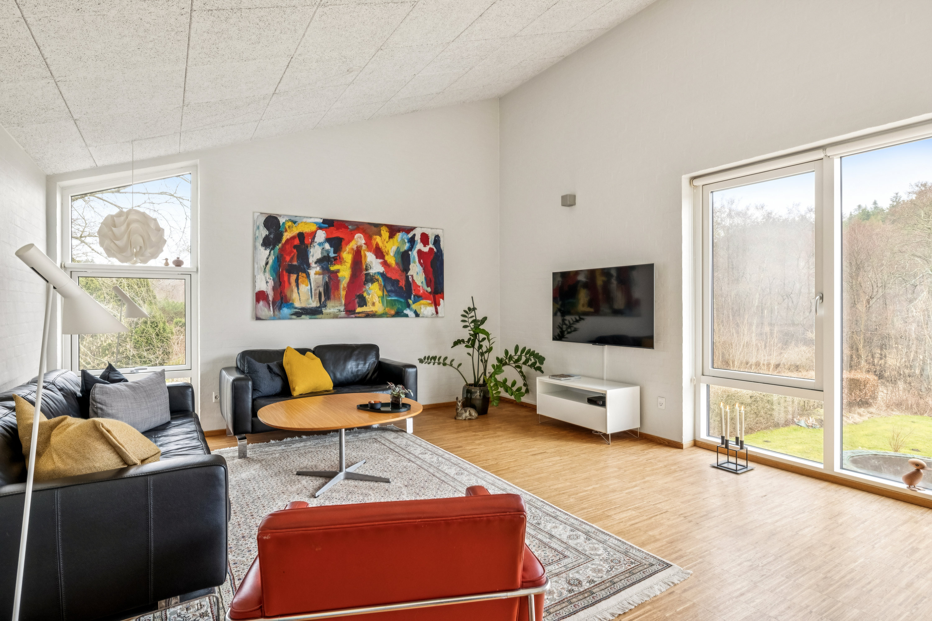 Fremhævet stue billede i fuldskærmstilstand. Billede af Vinkelvej 75, Bruunshåb, 8800 Viborg