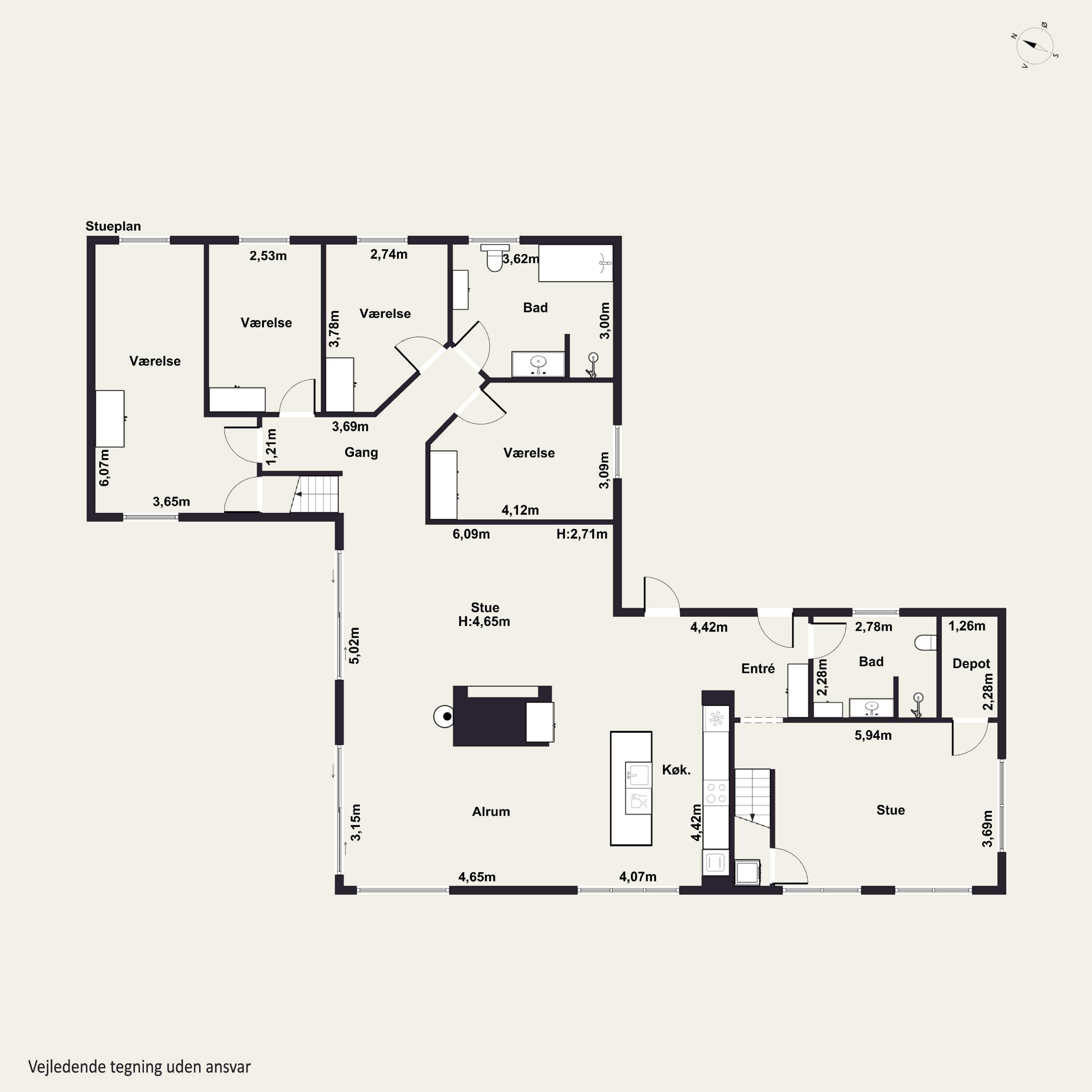 Plantegninger billede af Nørre Knoldevej 28, Skal Klit, 9800 Hjørring