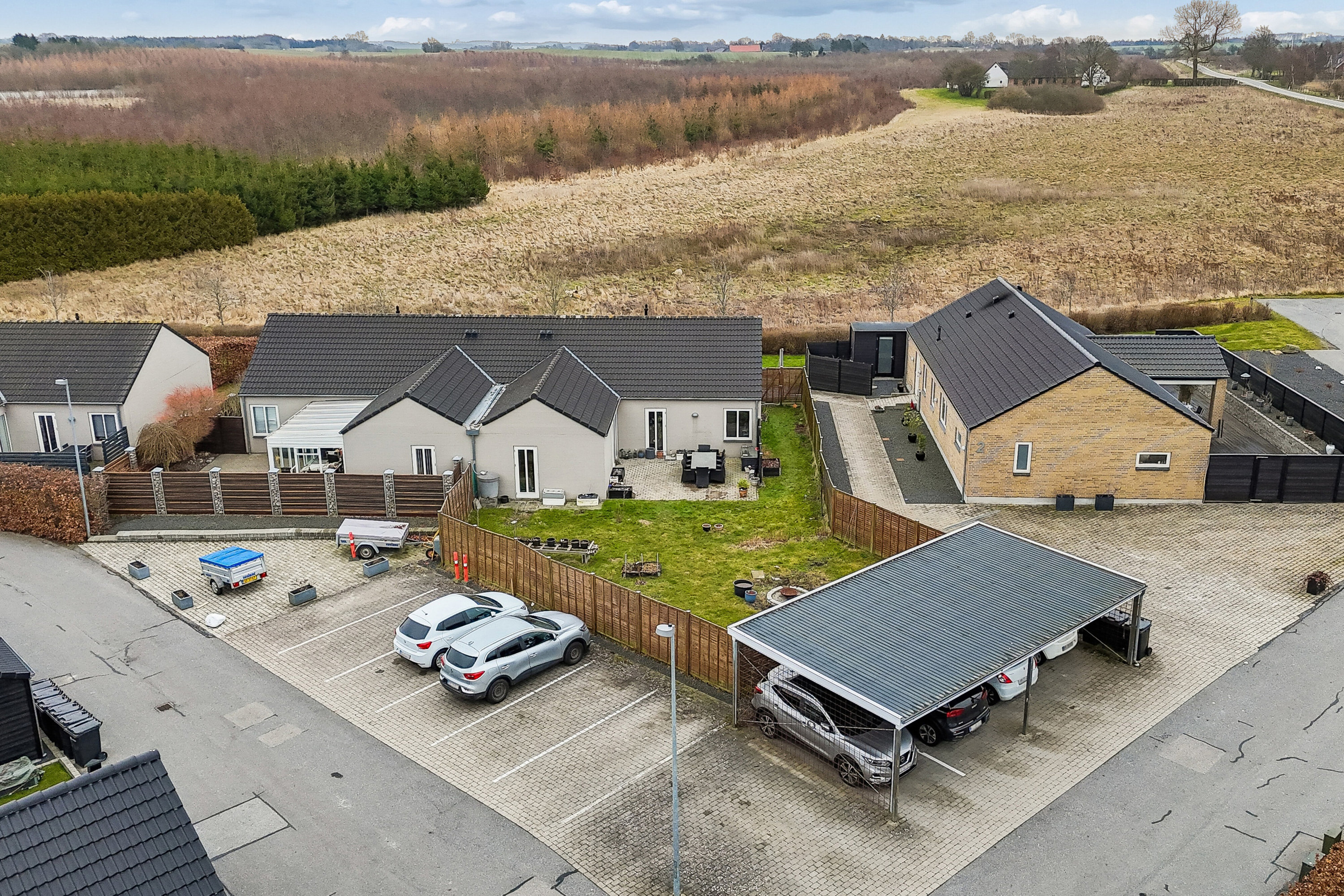 Fremhævet luftfoto billede i fuldskærmstilstand. Billede af Fjellebrovej 6, Rønnebæk, 4700 Næstved