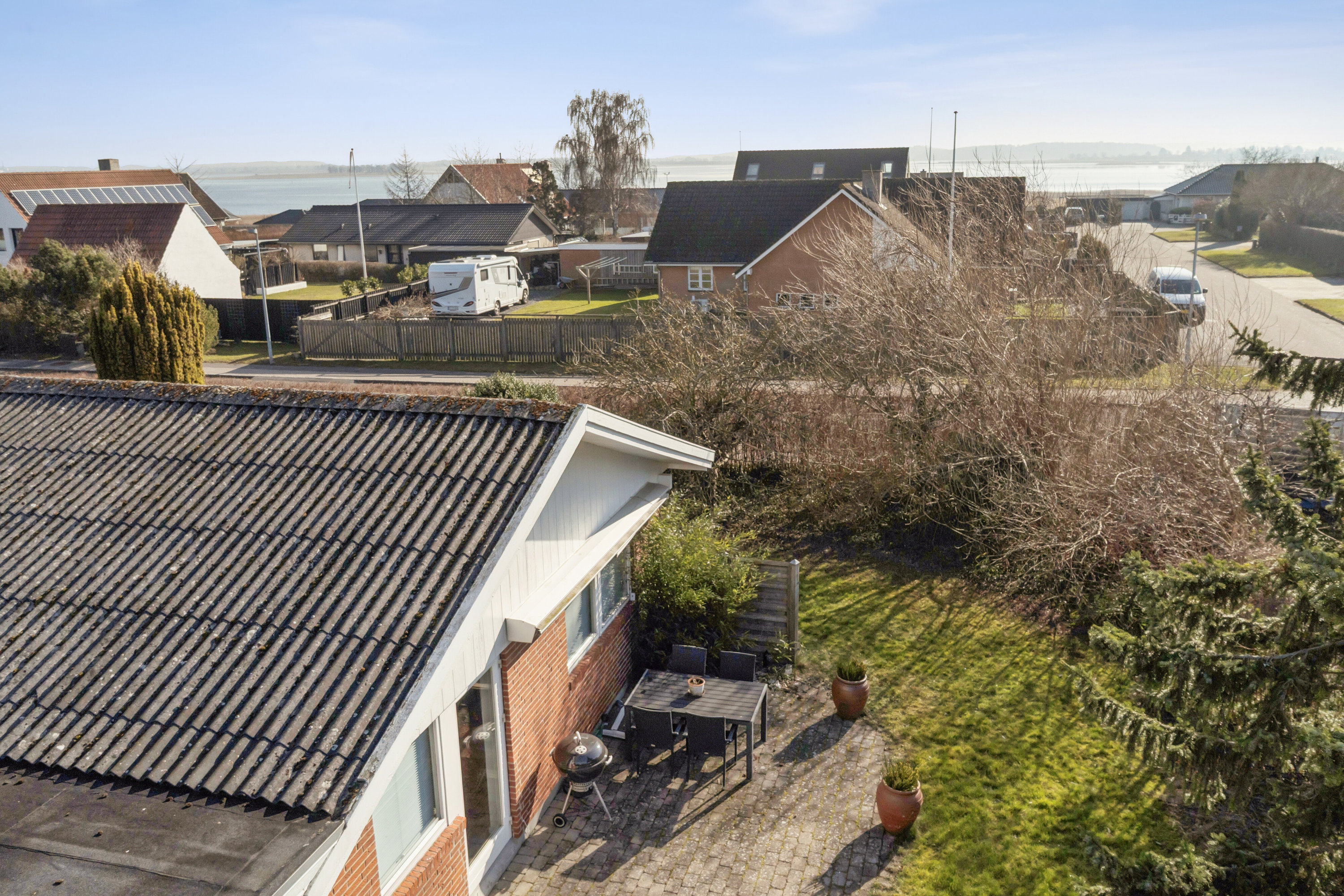 Fremhævet set fra haven billede i fuldskærmstilstand. Billede af Mikkelhøj 33, Karrebæk, 4736 Karrebæksminde