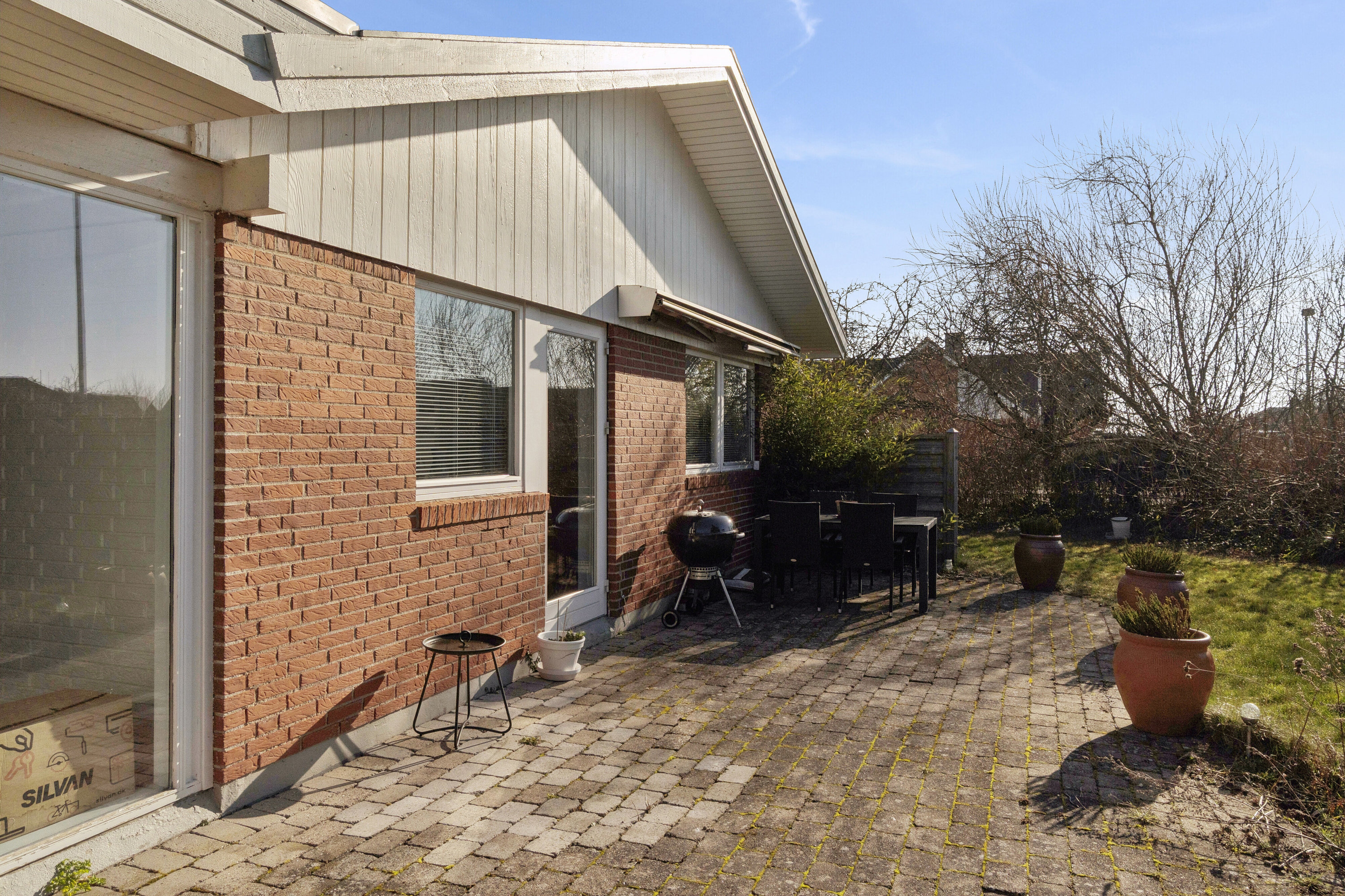 Fremhævet set fra haven billede i fuldskærmstilstand. Billede af Mikkelhøj 33, Karrebæk, 4736 Karrebæksminde